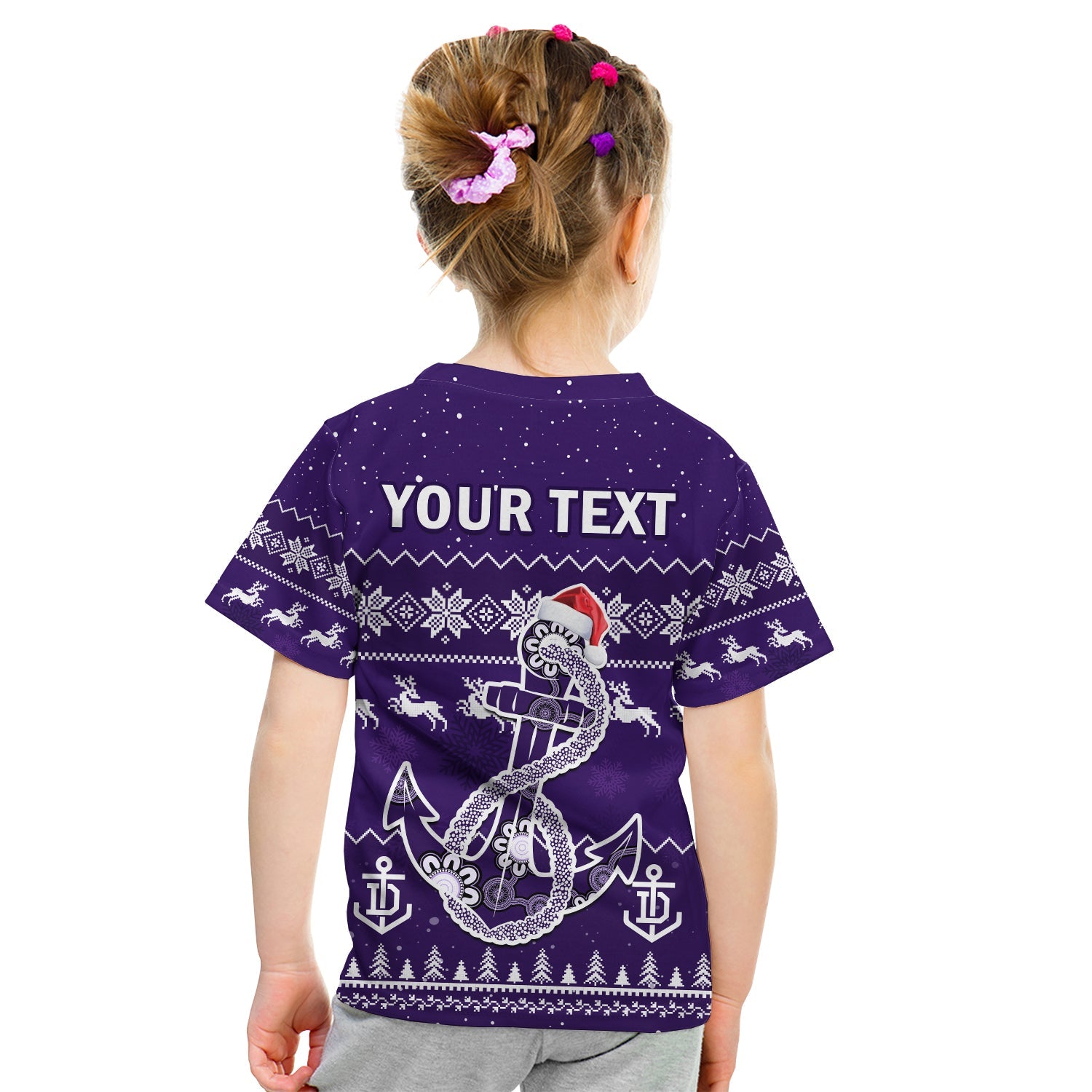 (Custom Personalised) Dockers Football T Shirt KID Freo Indigenous Merry Christmas - Vibe Hoodie Shop