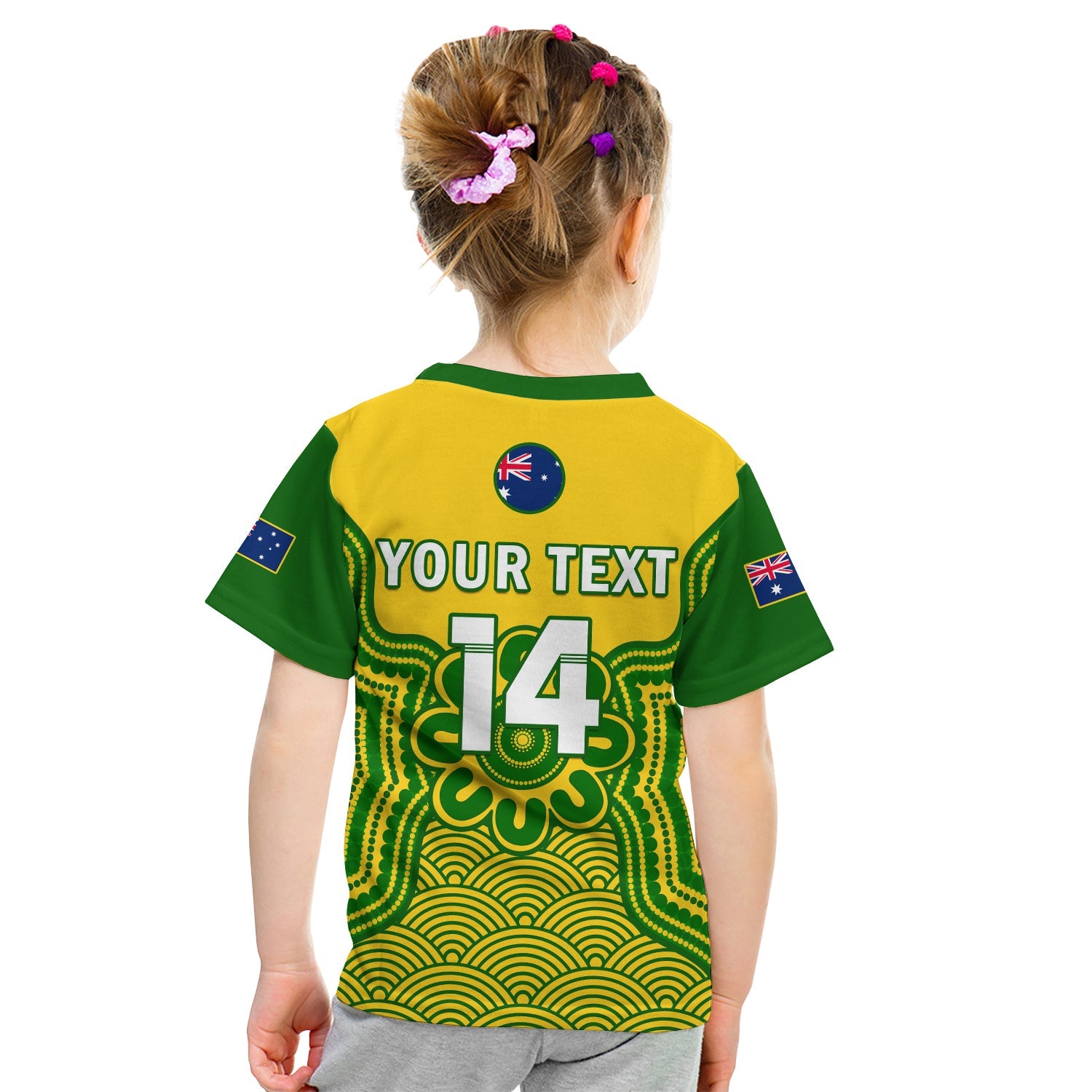 (Custom Text And Number) Australia Soccer T Shirt KID Socceroos Aboriginal Go Champions World Cup 2022 - Vibe Hoodie Shop