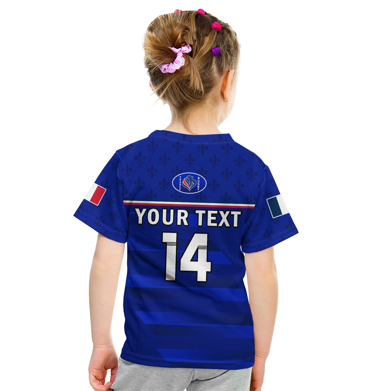 (Custom Text And Number) France Rugby T Shirt KID Outgoing Tour Allez Les Bleus - Vibe Hoodie Shop