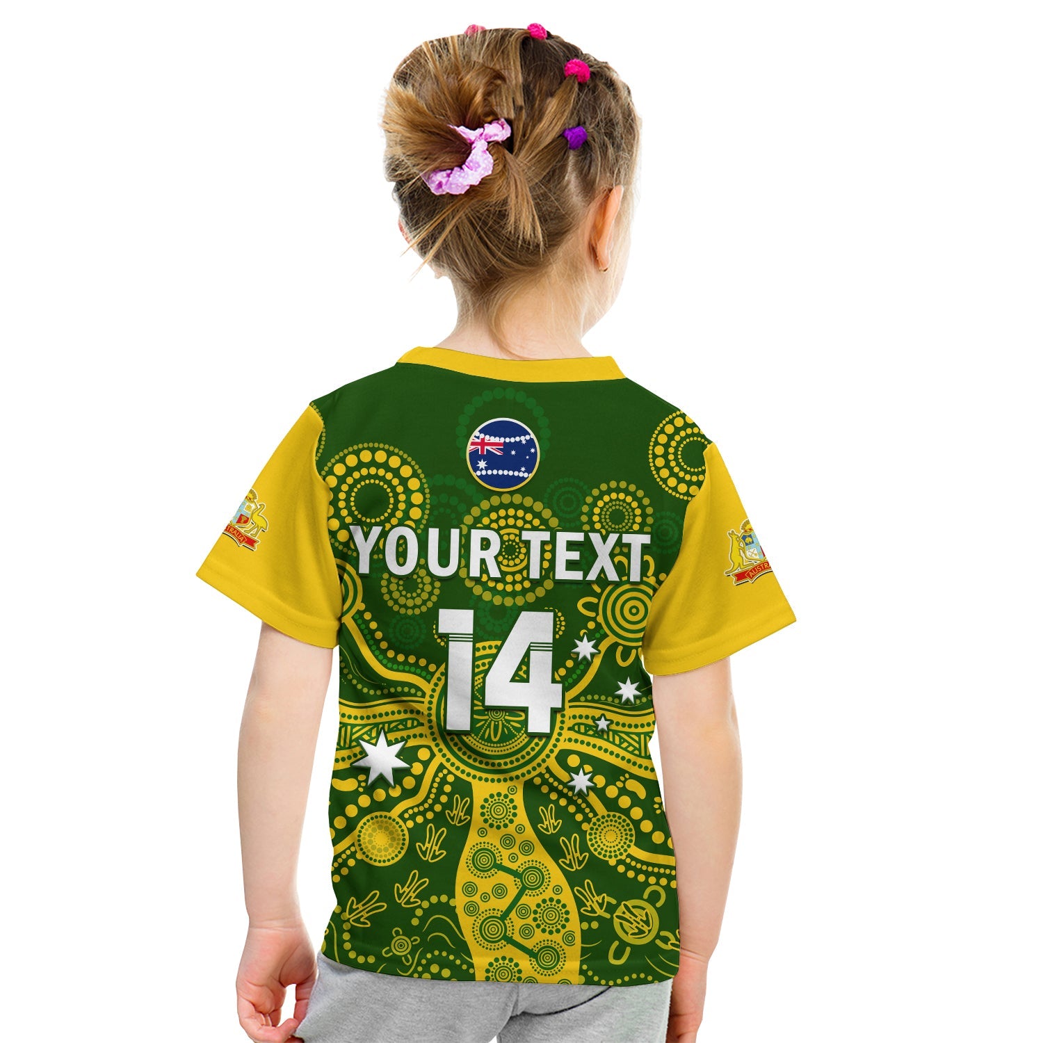 (Custom Text And Number) Australia Cricket T Shirt KID Aussie 2022 Mens T20 World Cup Ver.02 - Vibe Hoodie Shop