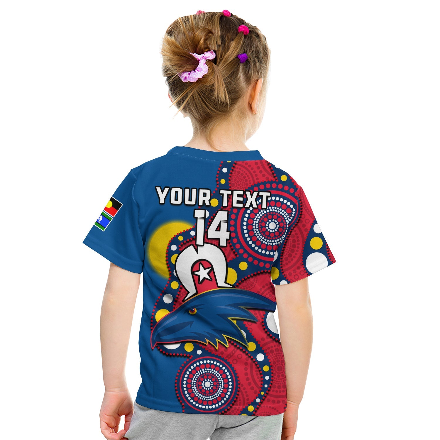 (Custom Text And Number) Adelaide Football NAIDOC 2023 T Shirt KID Crows For Our Elders Indigenous - Vibe Hoodie Shop