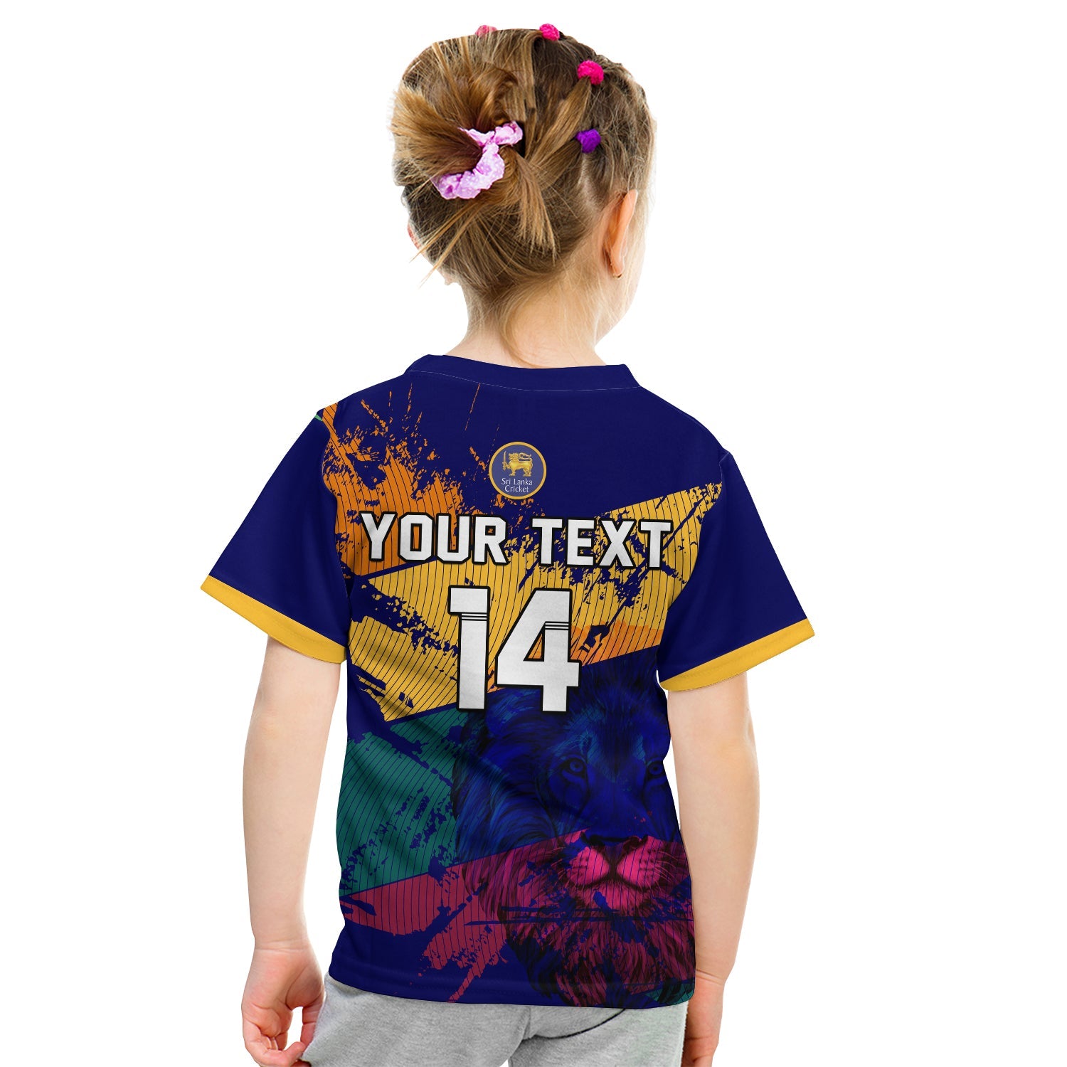 (Custom Text And Number) Sri Lanka Cricket T Shirt KID The Lions Mens T20 World Cup - Vibe Hoodie Shop