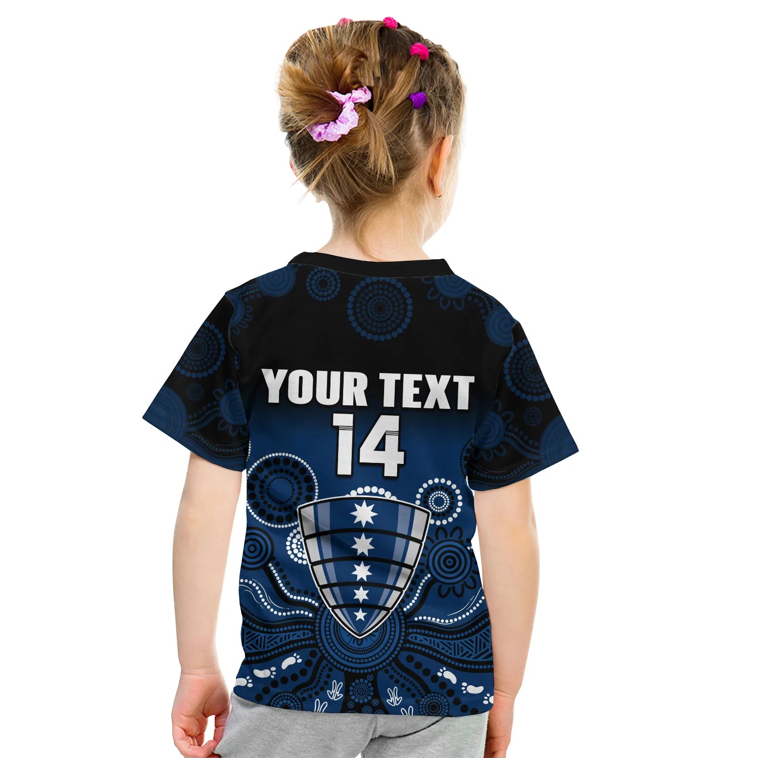 (Custom Text And Number) Melbourne Rebels Rugby T Shirt KID Gradient Aboriginal - Vibe Hoodie Shop