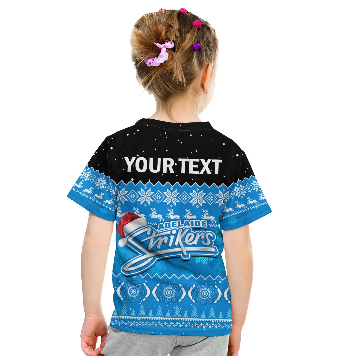 (Custom Personalised) Adelaide Strikers Cricket T Shirt KID Aboriginal Merry Christmas - Vibe Hoodie Shop