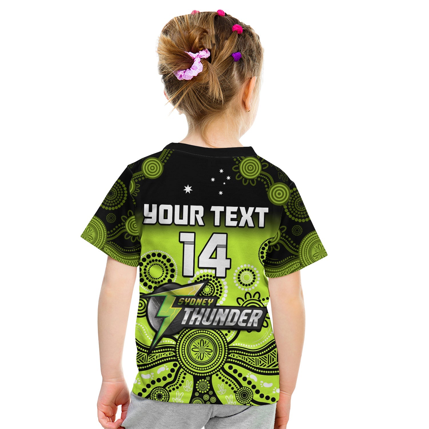 (Custom Text And Number) Thunder T Shirt Sydney Gradient Aboriginal Art - Vibe Hoodie Shop