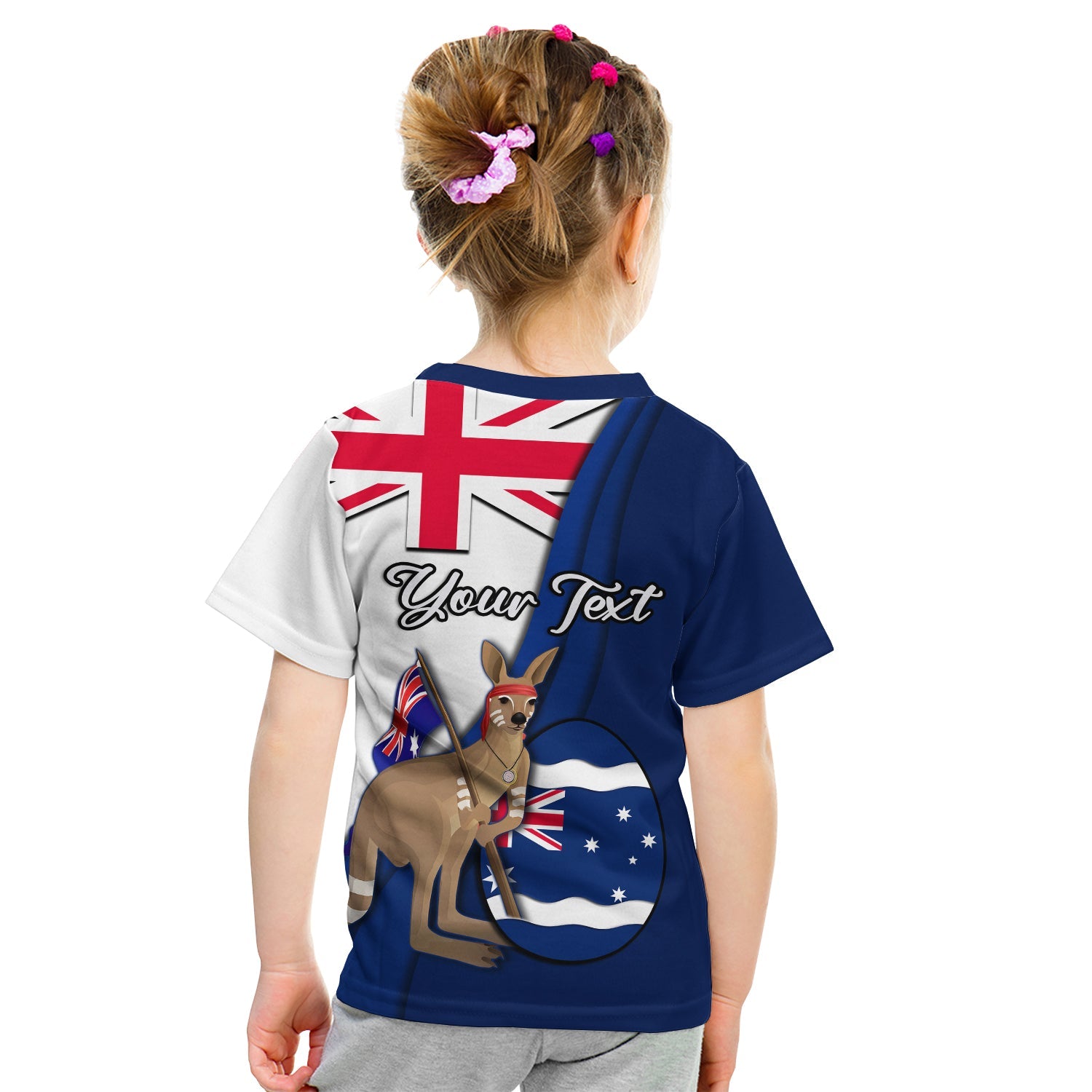 (Custom Personalised) Australia Easter Day T Shirt KID Kangaroo With Egg Flag Style - Vibe Hoodie Shop