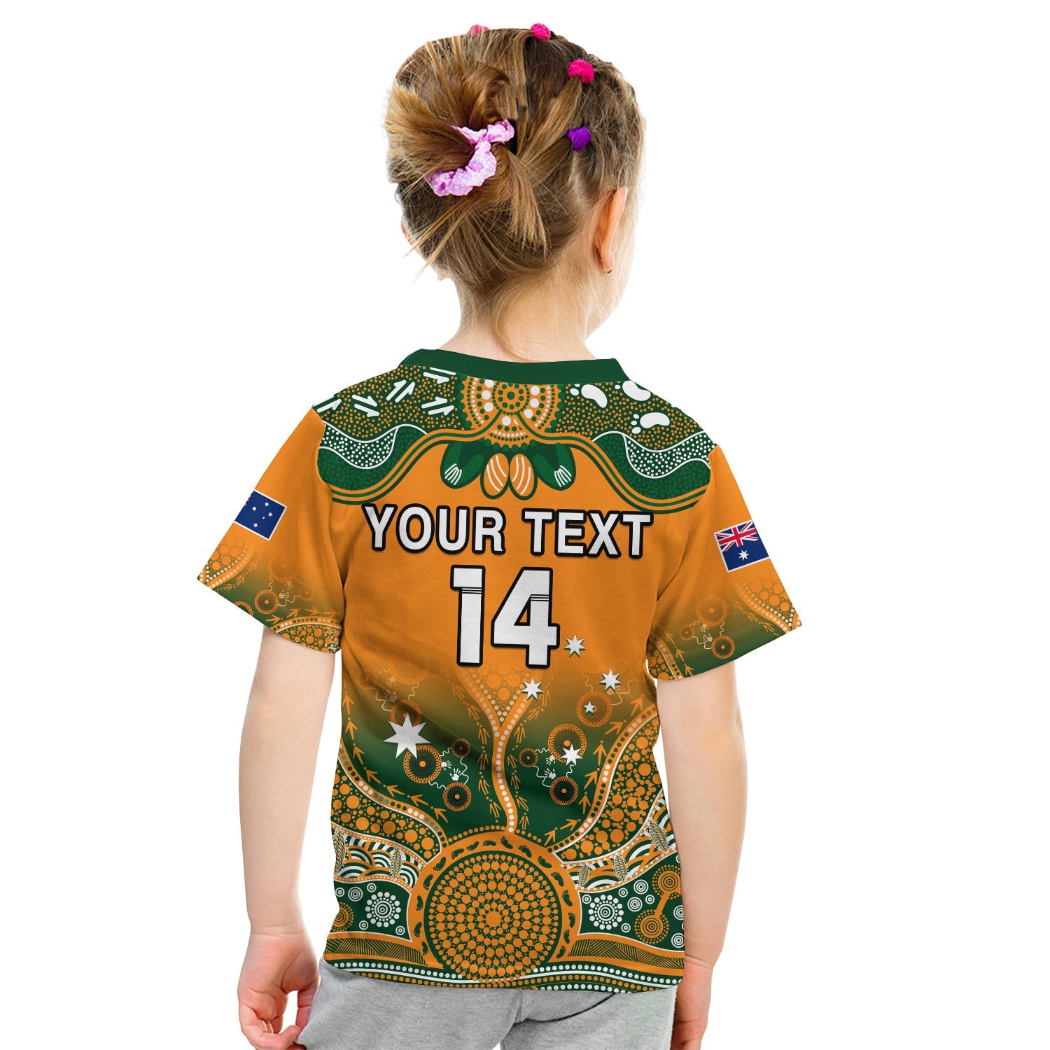 (Custom Text And Number) Australia Rugby T Shirt KID Aussie Sevens Original Indigenous - Vibe Hoodie Shop