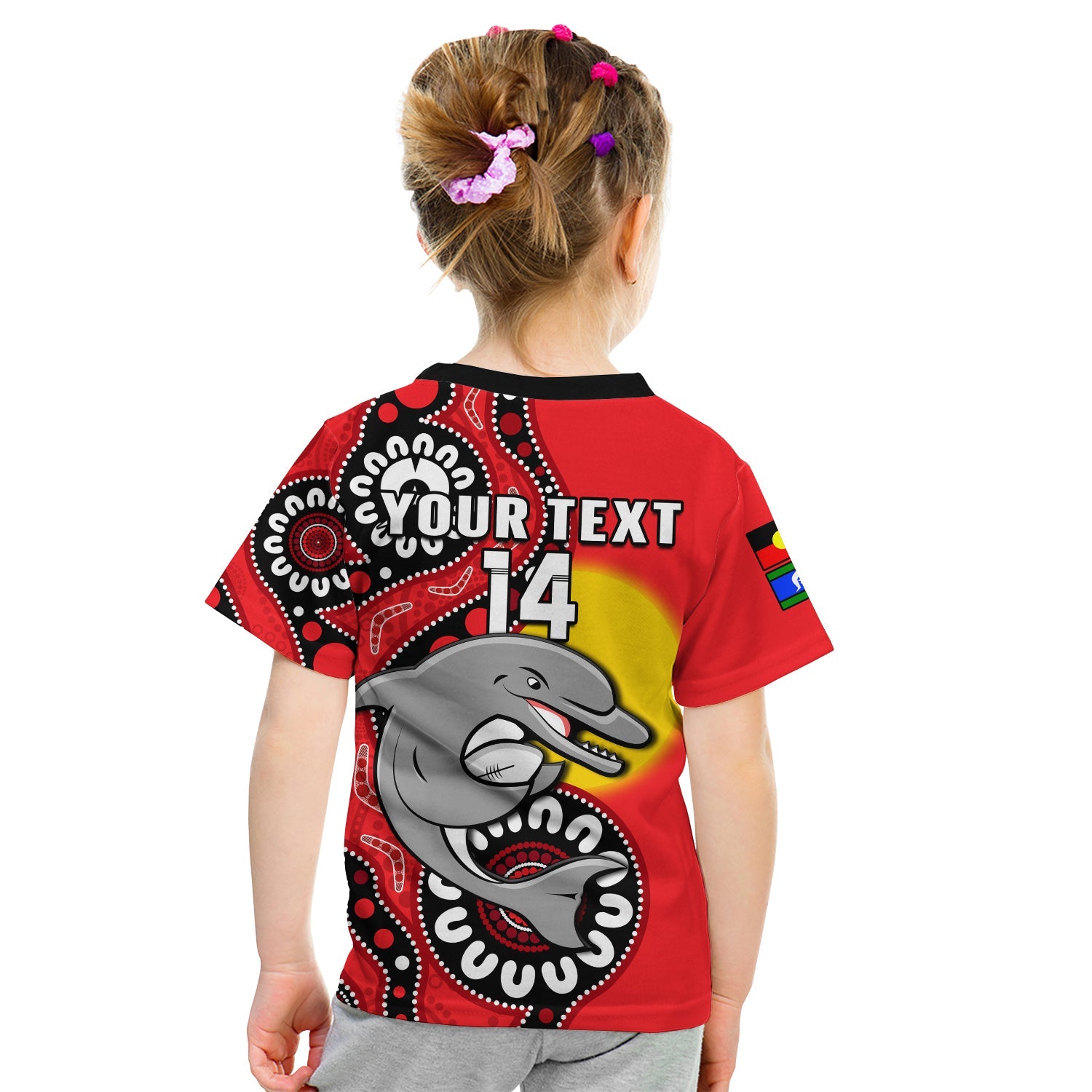 (Custom Text And Number) Dolphins Rugby NAIDOC 2023 T Shirt KID For Our Elders Aboriginal - Vibe Hoodie Shop