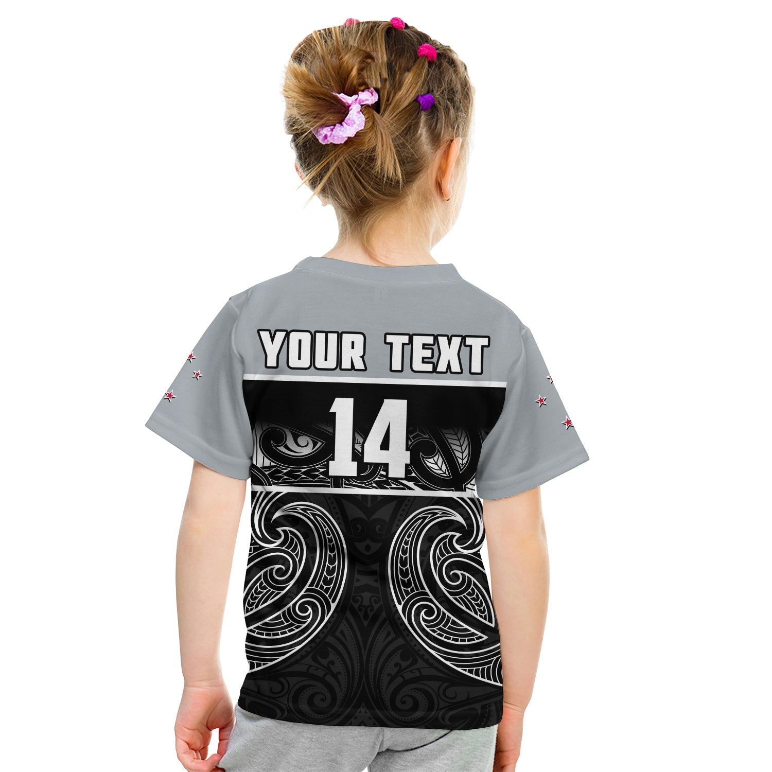 (Custom Text And Number) New Zealand Cricket T Shirt KID Black Cap 2022 Mens T20 World Cup - Vibe Hoodie Shop