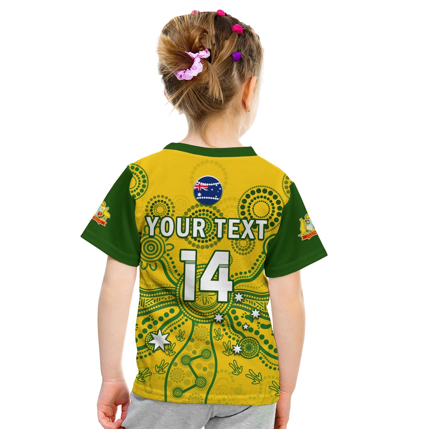 (Custom Text And Number) Australia Cricket T Shirt KID Aussie 2022 Mens T20 World Cup - Vibe Hoodie Shop