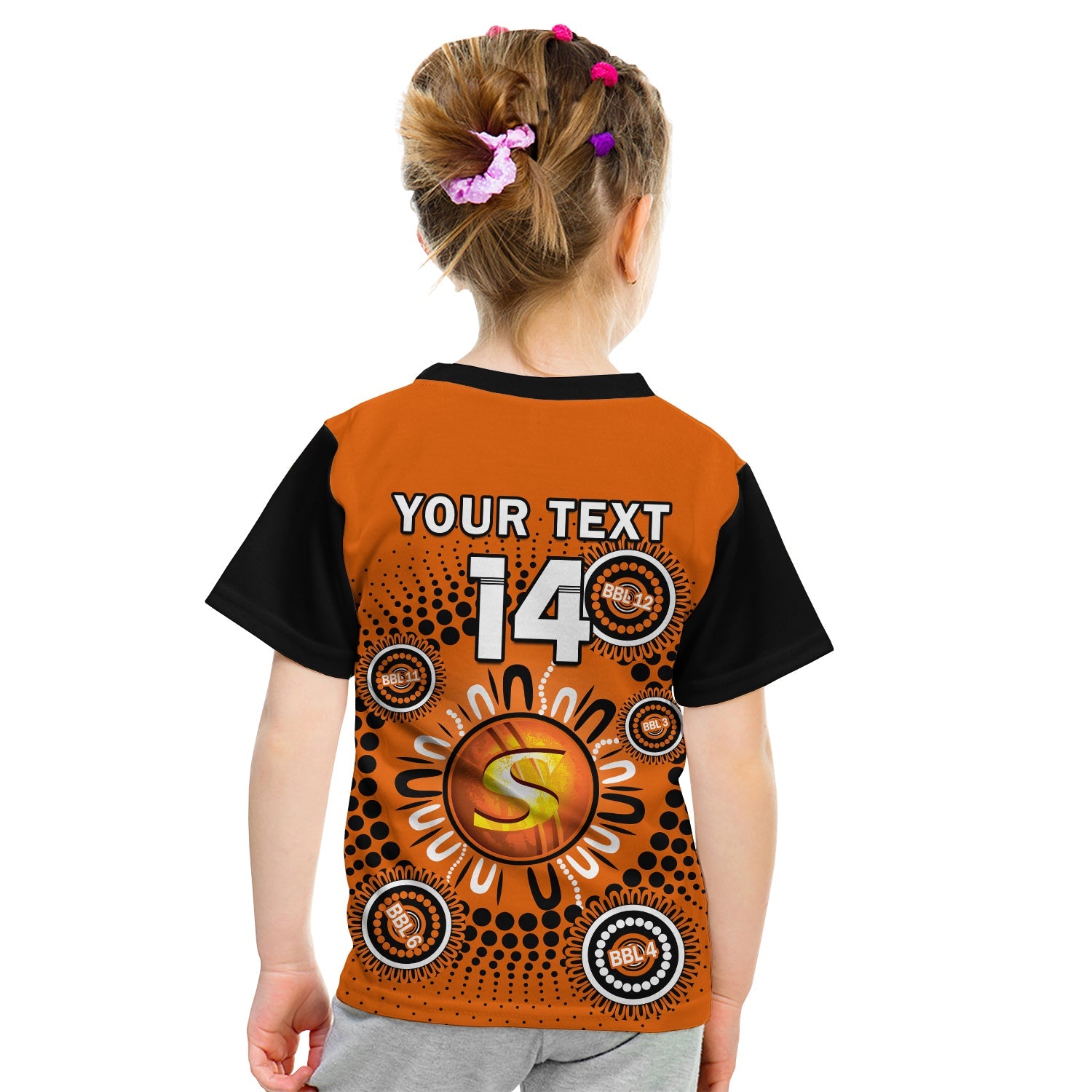 (Custom Text And Number) Perth Scorchers Cricket T Shirt KID Indigenous 5th Champions BBL Proud - Vibe Hoodie Shop