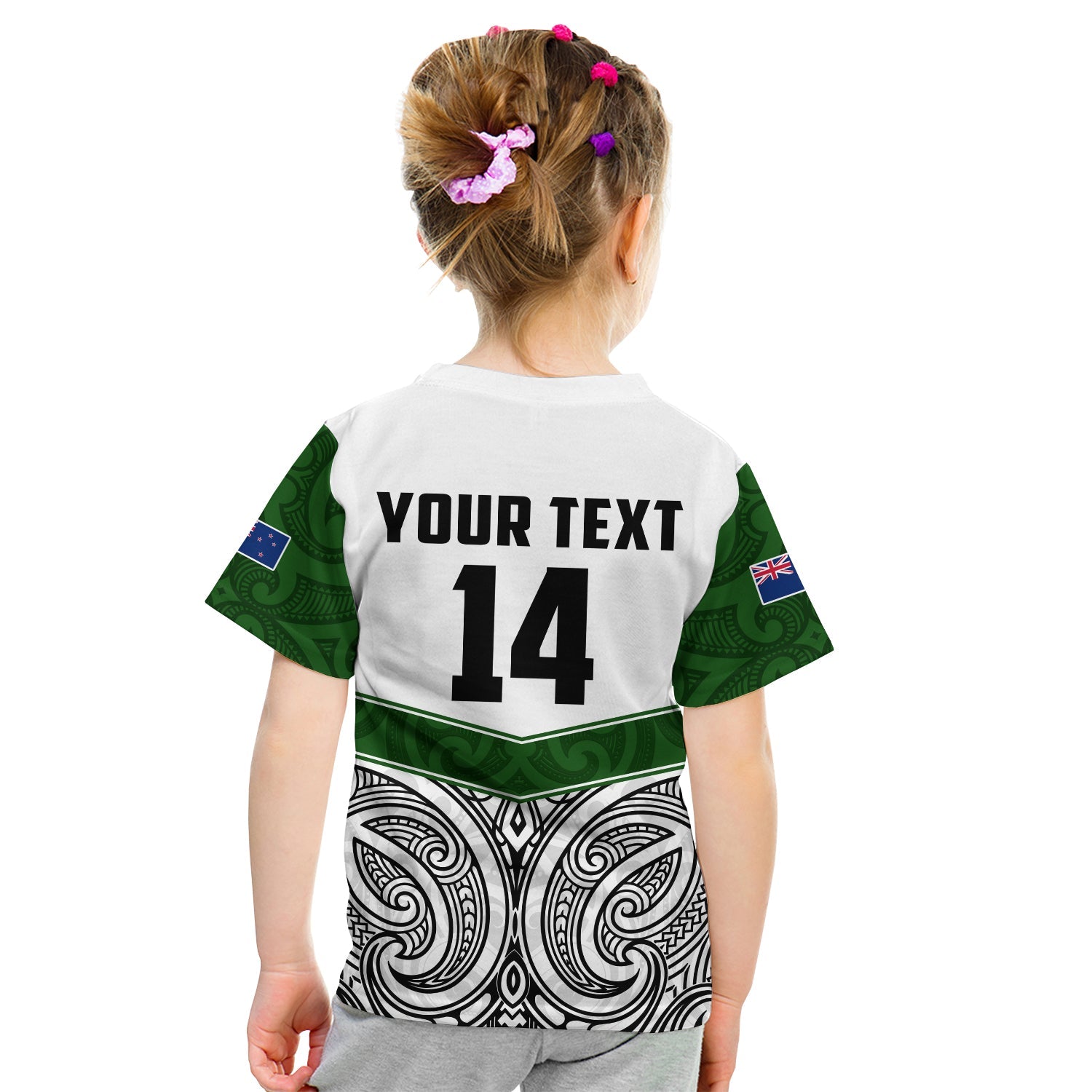 (Custom Text And Number) New Zealand Silver Fern Rugby T Shirt KID Maori Pacific - Vibe Hoodie Shop