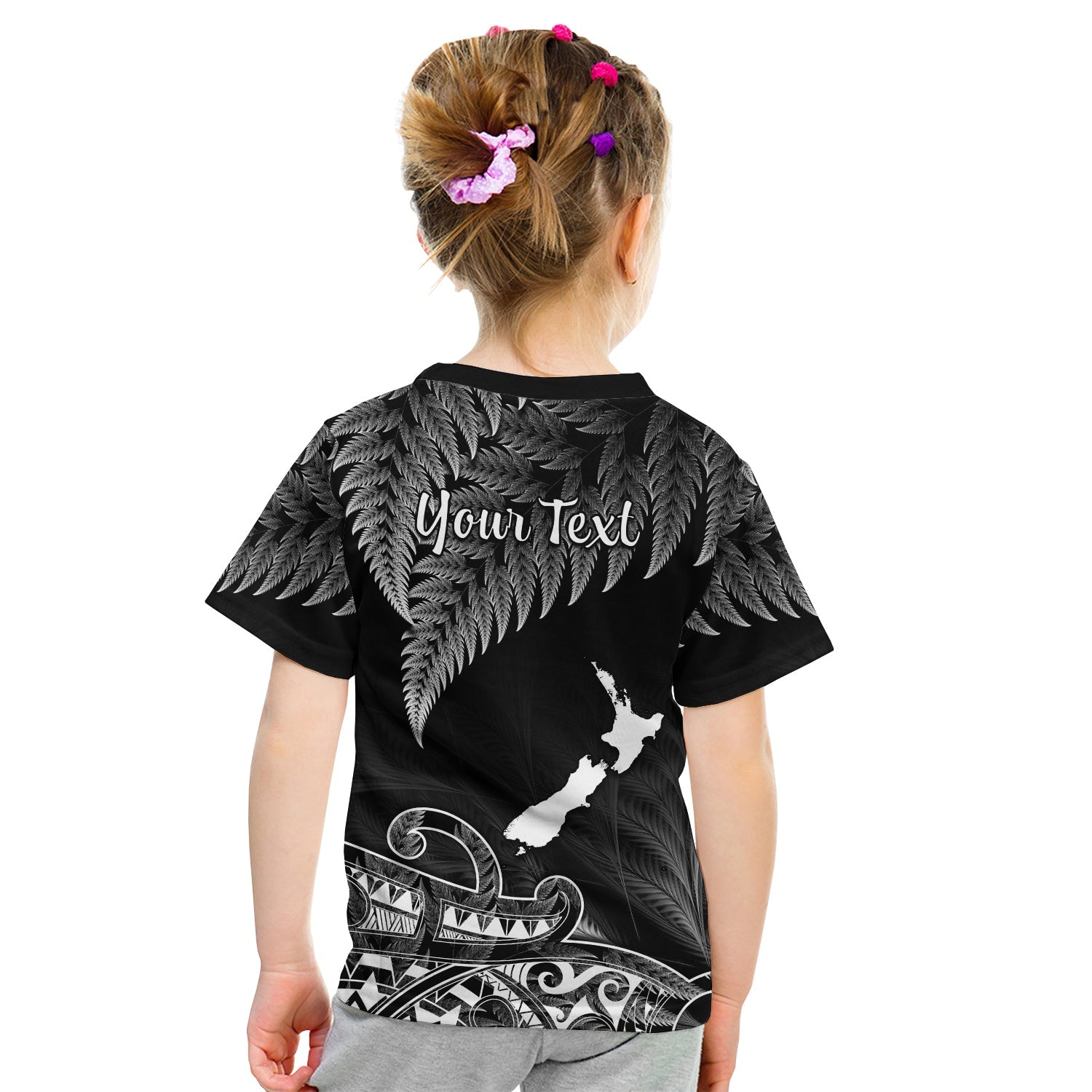 (Custom Personalised) New Zealand Silver Fern T Shirt KID Aotearoa Map Maori - Vibe Hoodie Shop