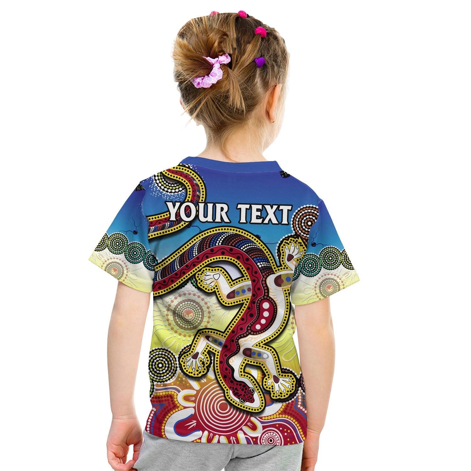 (Custom Personalised) Australia T Shirt KID Indigenous Red Lizard Love Aussie Artsy - Vibe Hoodie Shop