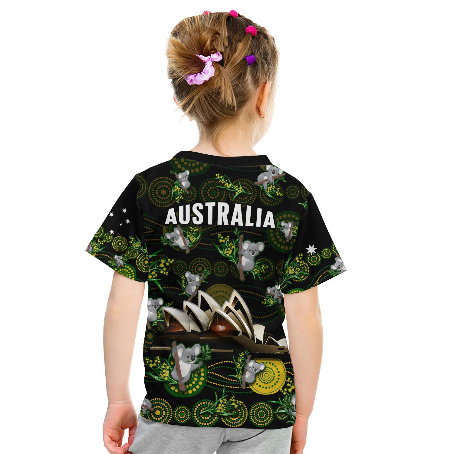Australia T Shirt Aboriginal Golden Wattle Mix Koala and Sydney Opera House - Vibe Hoodie Shop