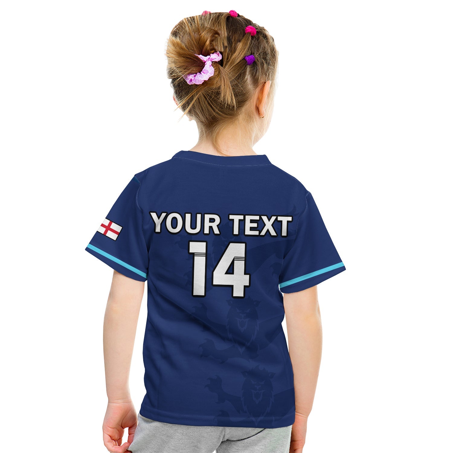 (Custom Text And Number) England Cricket T Shirt KID Sporty 2022 - Vibe Hoodie Shop