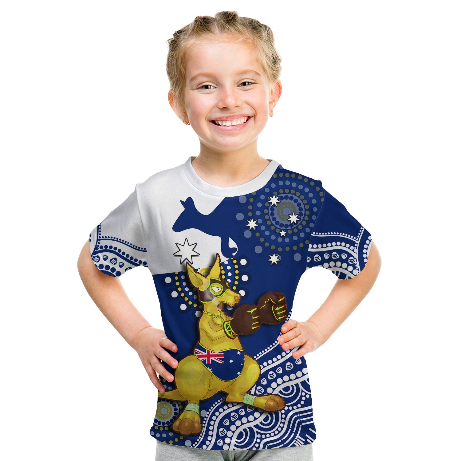 Australia T Shirt Boxing Kangaroo Indigenous Flag Color Art - Vibe Hoodie Shop