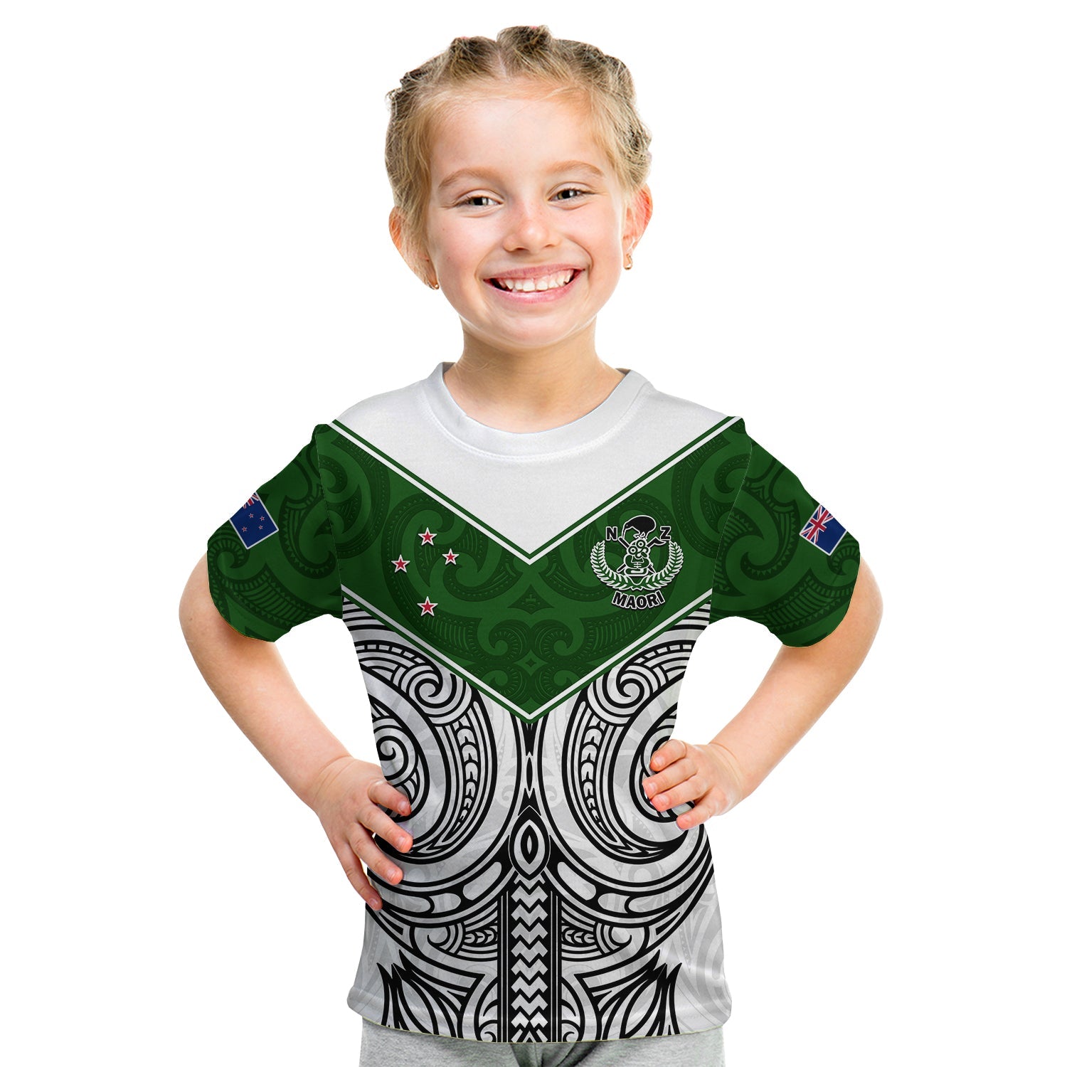 (Custom Text And Number) New Zealand Silver Fern Rugby T Shirt KID Maori Pacific - Vibe Hoodie Shop