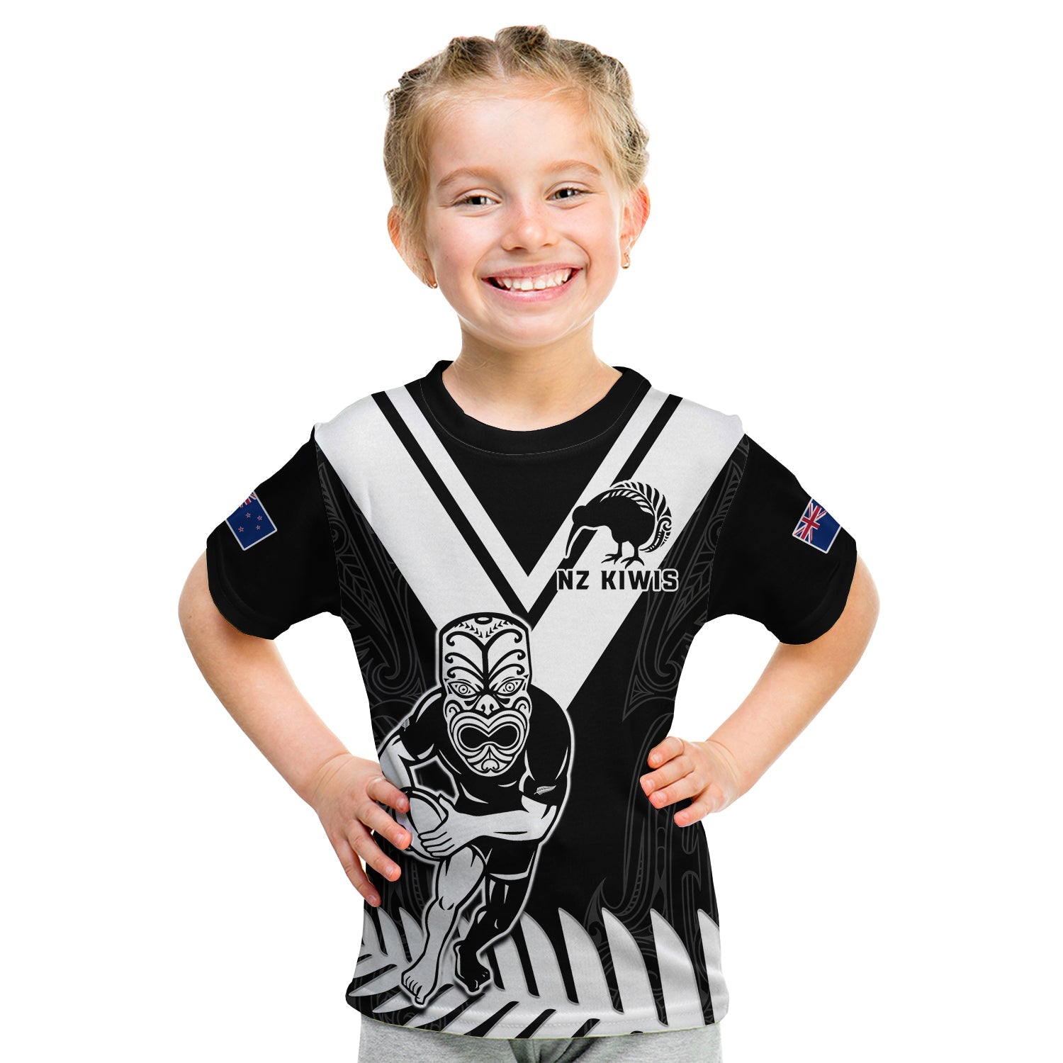 New Zealand Silver Fern Rugby T Shirt KID NZ Kiwi Pacific Maori Sporty - Vibe Hoodie Shop