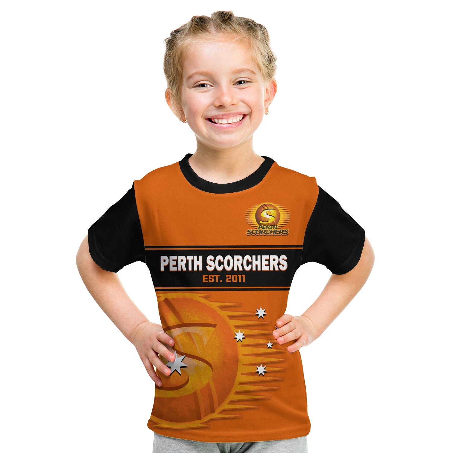 Perth Scorchers Cricket 2023 T Shirt KID Est 2011 Sporty Version - Vibe Hoodie Shop