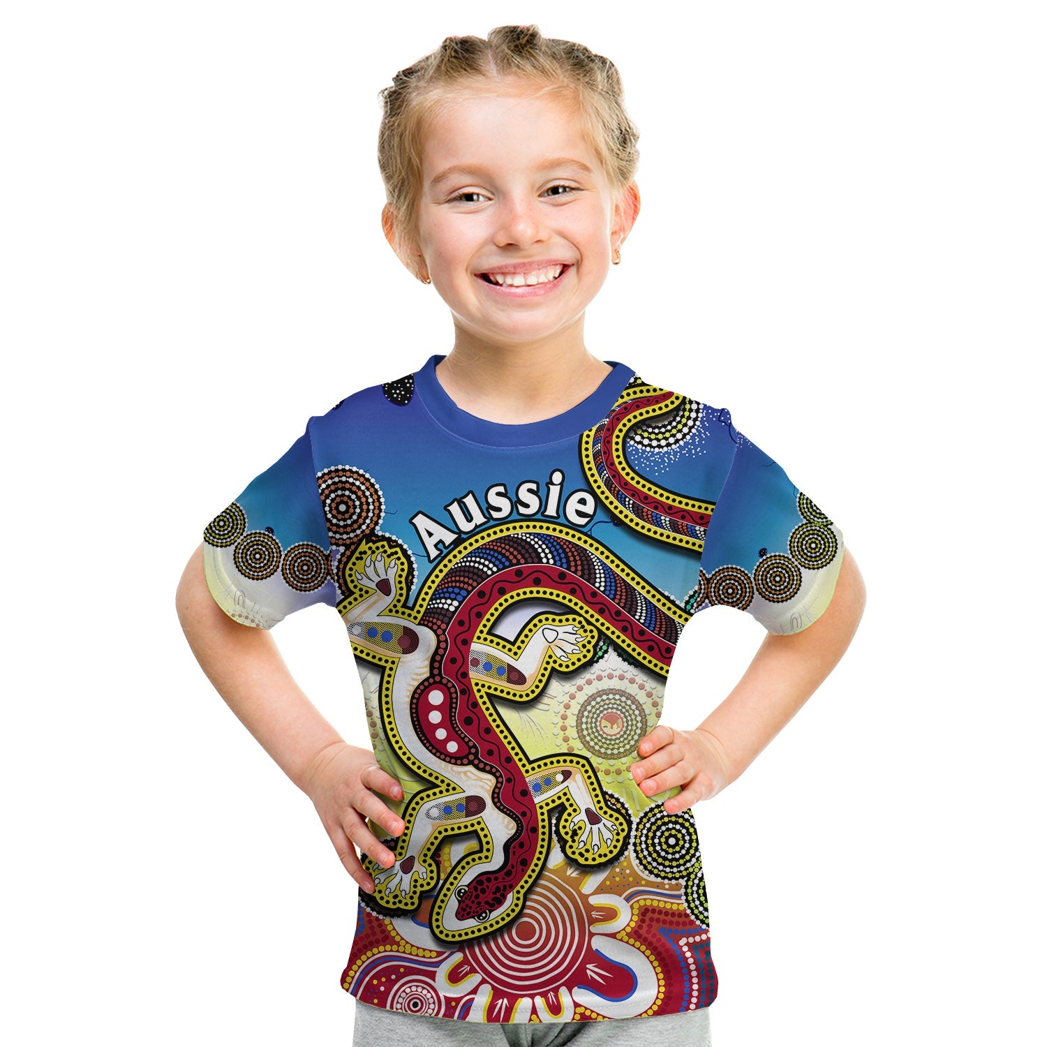 (Custom Personalised) Australia T Shirt Indigenous Red Lizard Love Aussie Artsy - Vibe Hoodie Shop