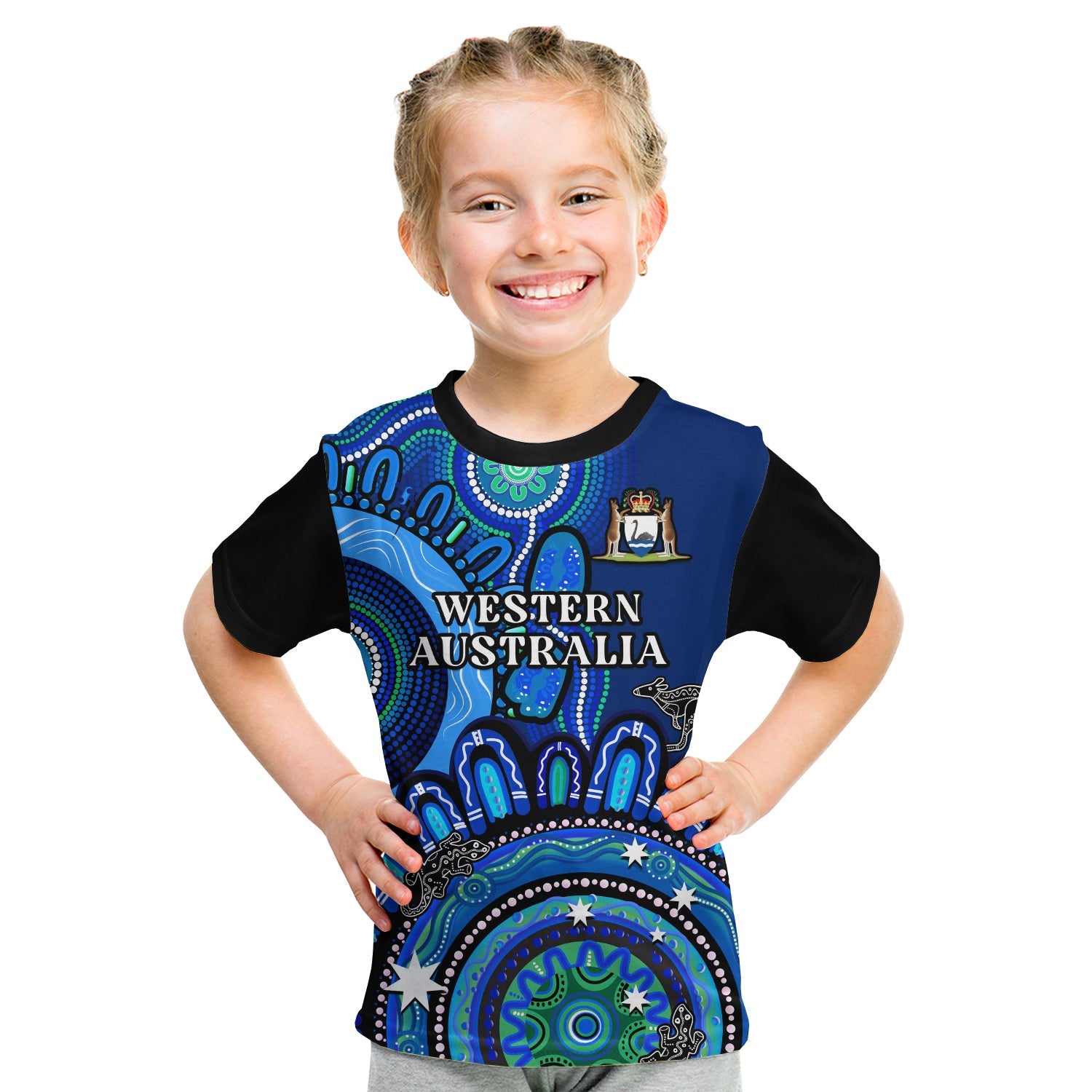 (Custom Personalised) Western Australia State T Shirt WA Aussie Indigenous Art - Vibe Hoodie Shop
