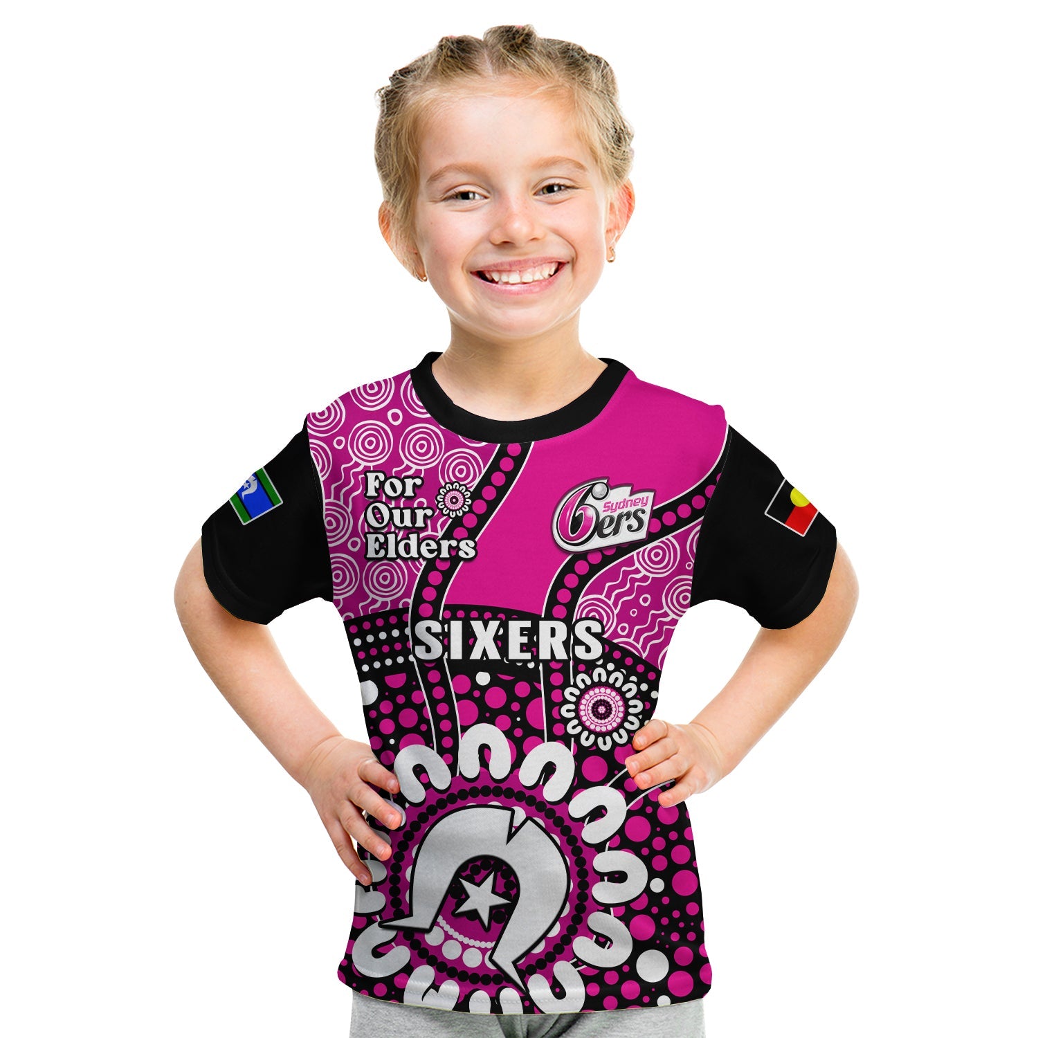 (Custom Text And Number) Sydney Sixers NAIDOC 2023 T Shirt Indigenous For Our Elders - Vibe Hoodie Shop
