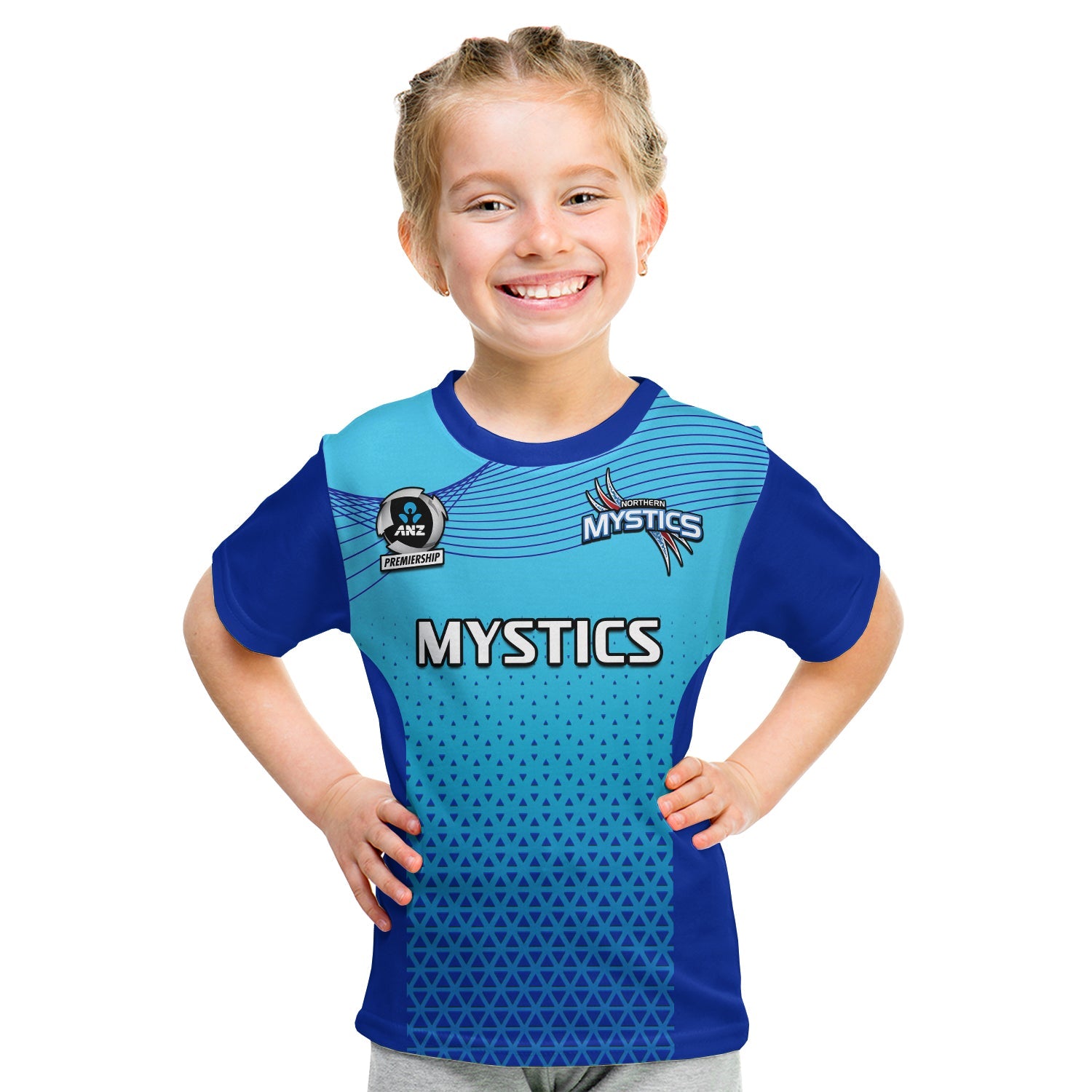 (Custom Text And Number) Aotearoa Netball T Shirt KID Northern Mystics 2023 ANZ Premiership - Vibe Hoodie Shop