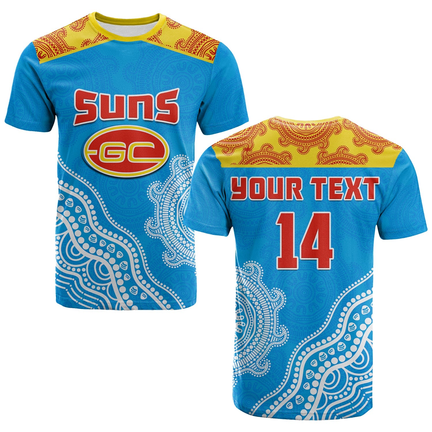 (Custom Text And Number) Suns T Shirt Go Sunnies Aboriginal Simple Style - Vibe Hoodie Shop