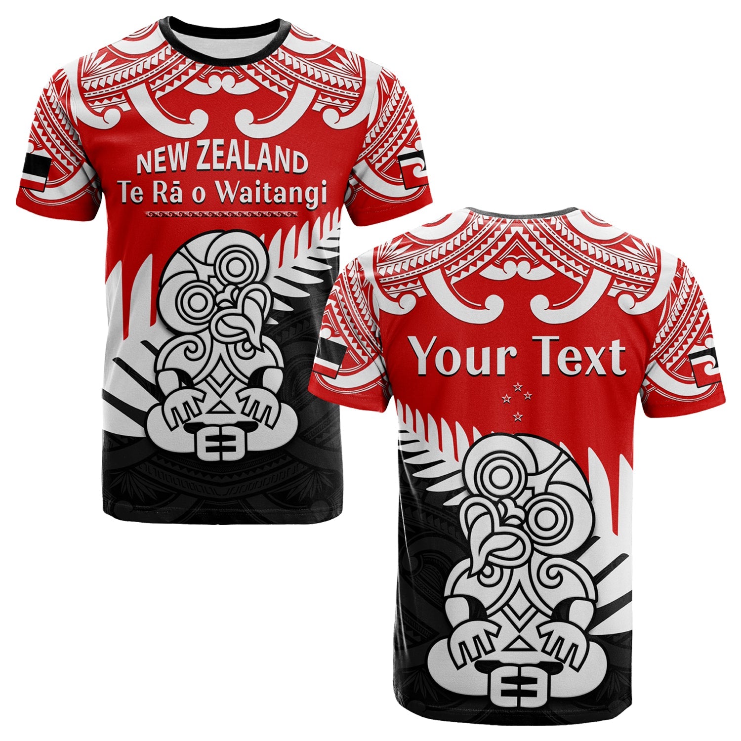 (Custom Personalised) Waitangi Day T Shirt Tino Rangatiratanga Flag With Tiki Maori Fern - Vibe Hoodie Shop