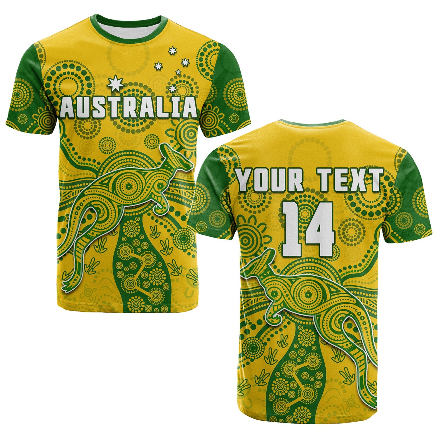 (Custom Text And Number) Australia T Shirt National Colours Proud Aussie Special Indigenous - Vibe Hoodie Shop