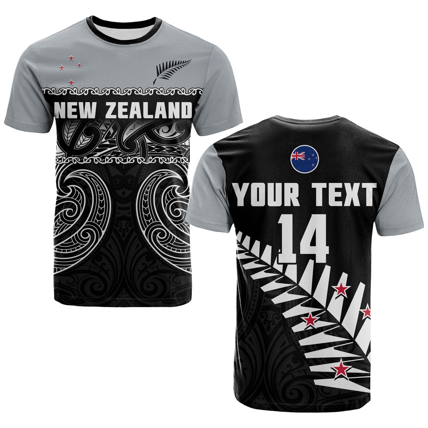 (Custom Text And Number) New Zealand 2022 Cricket T Shirt Black Cap Silver Fern Maori - Vibe Hoodie Shop