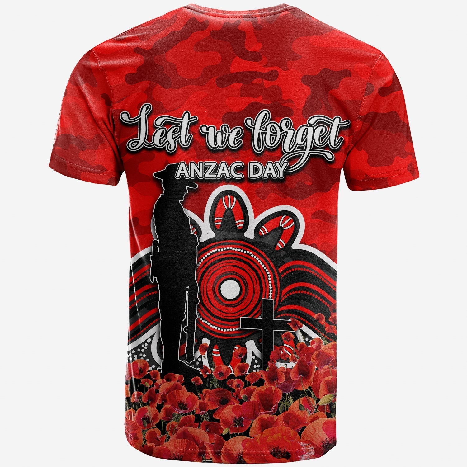 St. George Dragons T shirt ANZAC Day Poppy Flowers With Army Patterns - Vibe Hoodie Shop