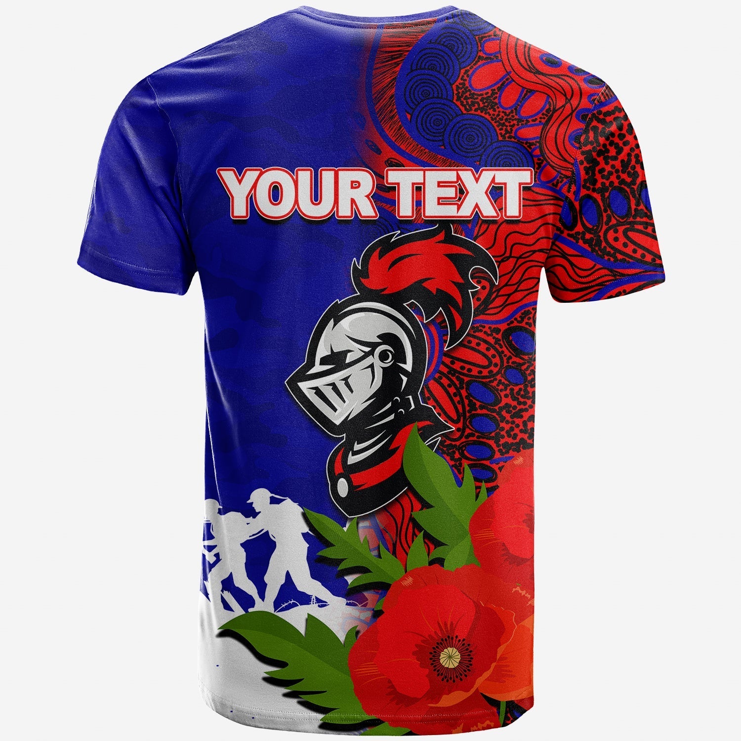 (Custom Personalised) Knights ANZAC Day Aboriginal Mix Army Patterns T shirt - Vibe Hoodie Shop