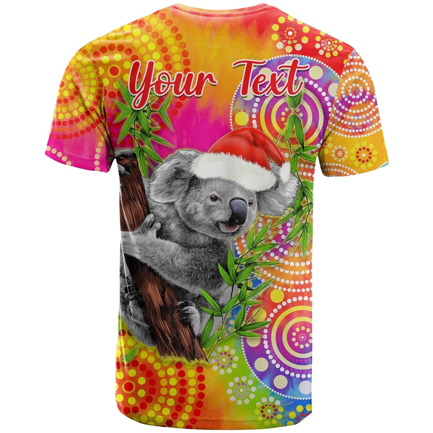 (Custom Personalised) Australia Koala Aboriginal T Shirt Rainbow Tie Dye Merry Christmas - Vibe Hoodie Shop