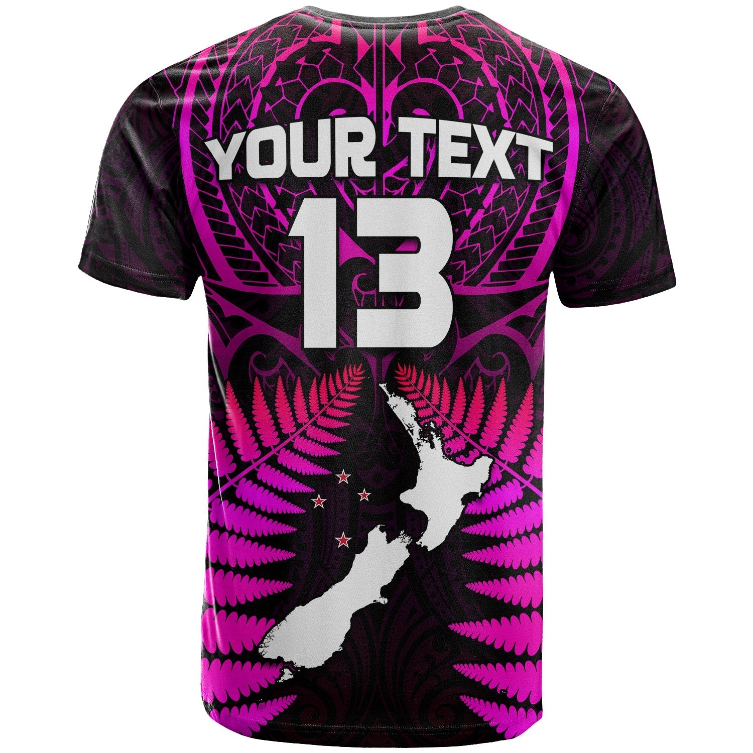 (Custom Text and Number) Aotearoa Fern T shirt New Zealand Hei Tiki Purple Style - Vibe Hoodie Shop
