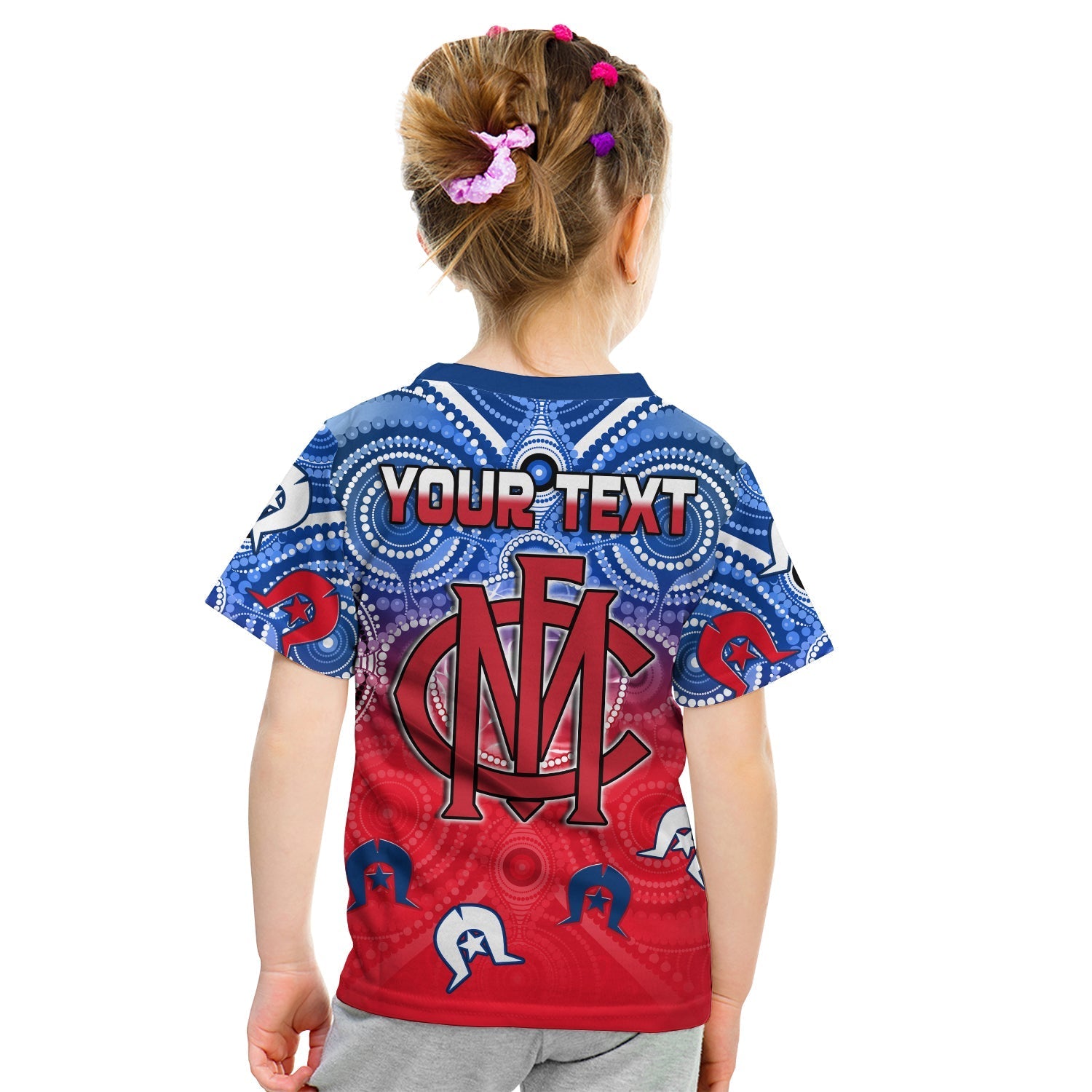 (Custom Personalised) Demons Football NAIDOC Week T shirt KID Melbourne North Melbourne Aboriginal Dhari - Vibe Hoodie Shop