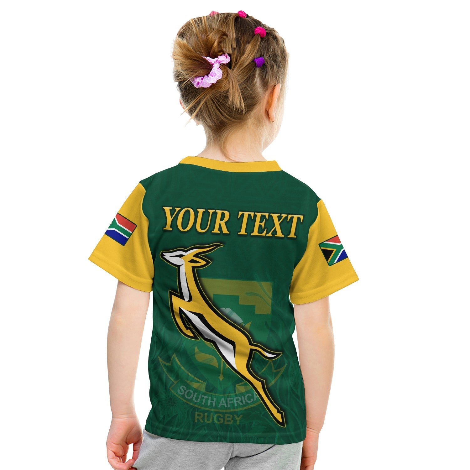 (Custom Personalised) South Africa Rugby T shirt KID Springboks Champion Bokke African Pattern Go Bokke - Vibe Hoodie Shop