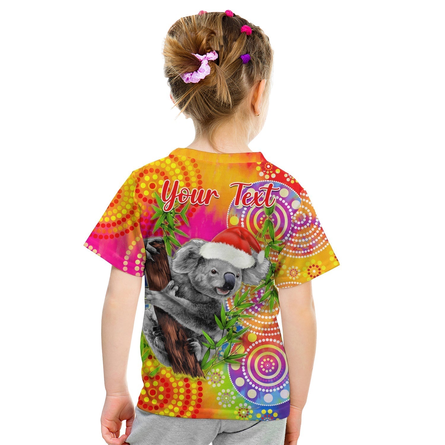 (Custom Personalised) Australia Koala Aboriginal T Shirt KID Rainbow Tie Dye Merry Christmas - Vibe Hoodie Shop