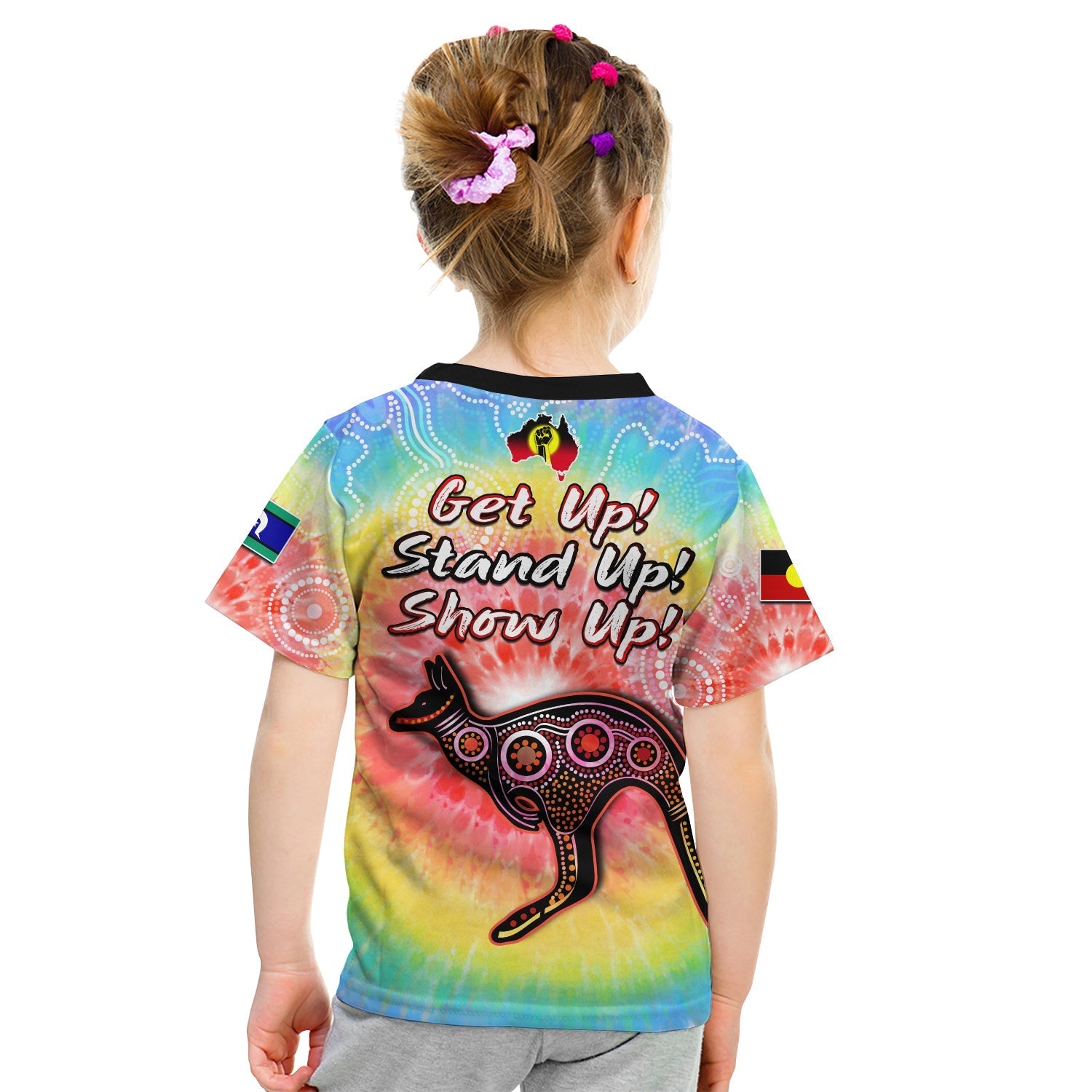 (Custom Personalised) Australia NAIDOC Week T shirt KID Aboriginal Kangaroo Style Tie Dye - Vibe Hoodie Shop