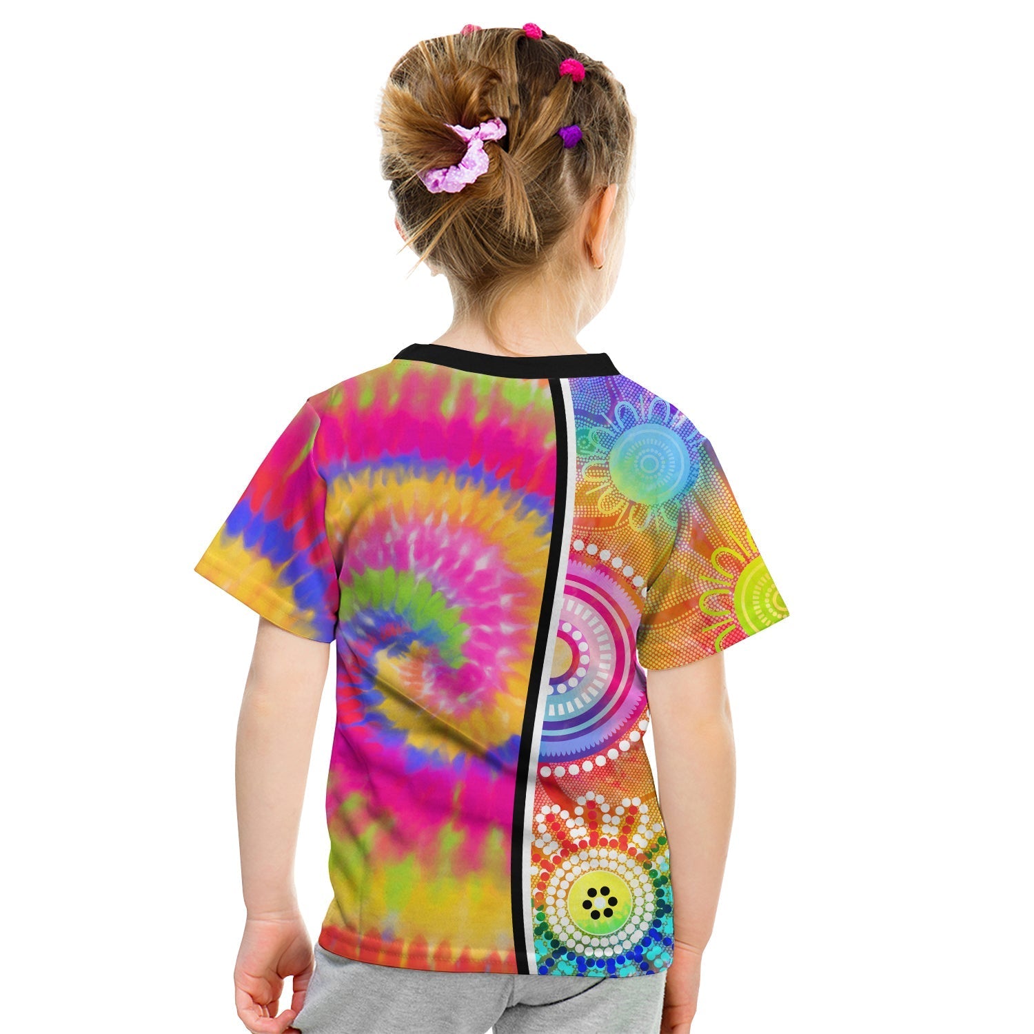 (Custom Personalised) Australia Aboriginal T shirt KID Colorful Tie Dye - Vibe Hoodie Shop