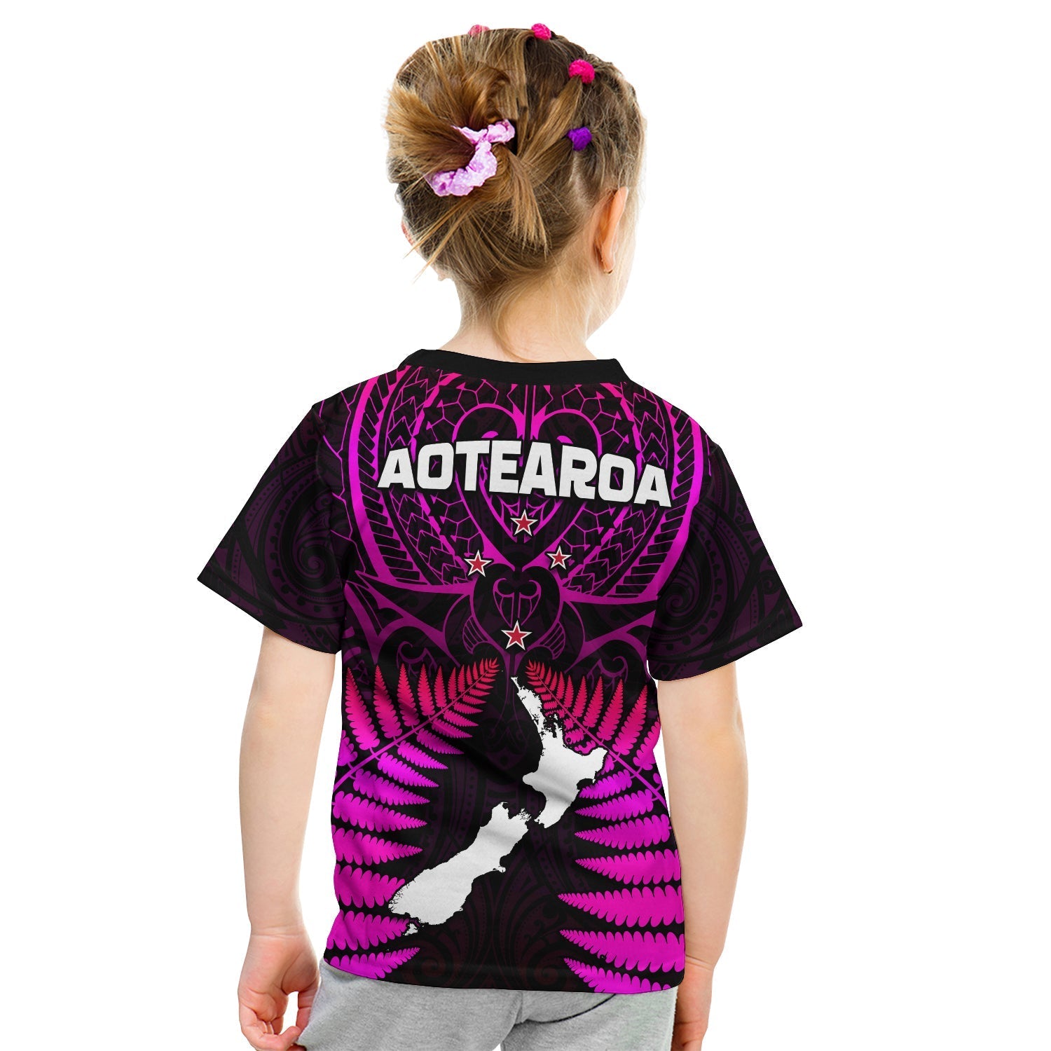 Aotearoa Fern T shirt New Zealand Hei Tiki Purple Style - Vibe Hoodie Shop