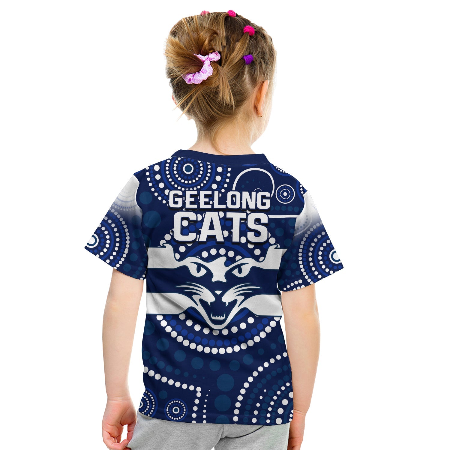 Cats Football T Shirt KID Aboriginal Australian Premiers 2022 Proud Geelong Cartoon - Vibe Hoodie Shop