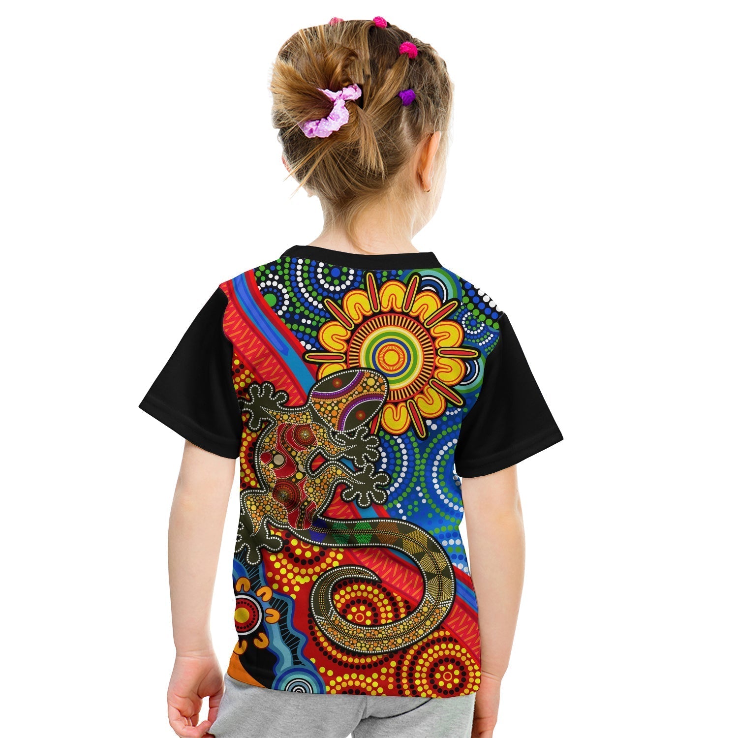 Australia Lizard and Sun T shirt Aboriginal Art Speical - Vibe Hoodie Shop