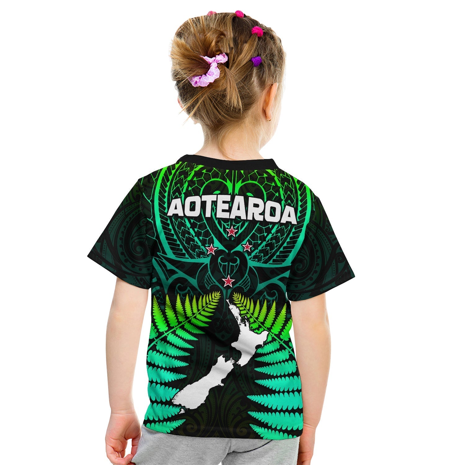 Aotearoa Fern T shirt New Zealand Hei Tiki Green Style - Vibe Hoodie Shop