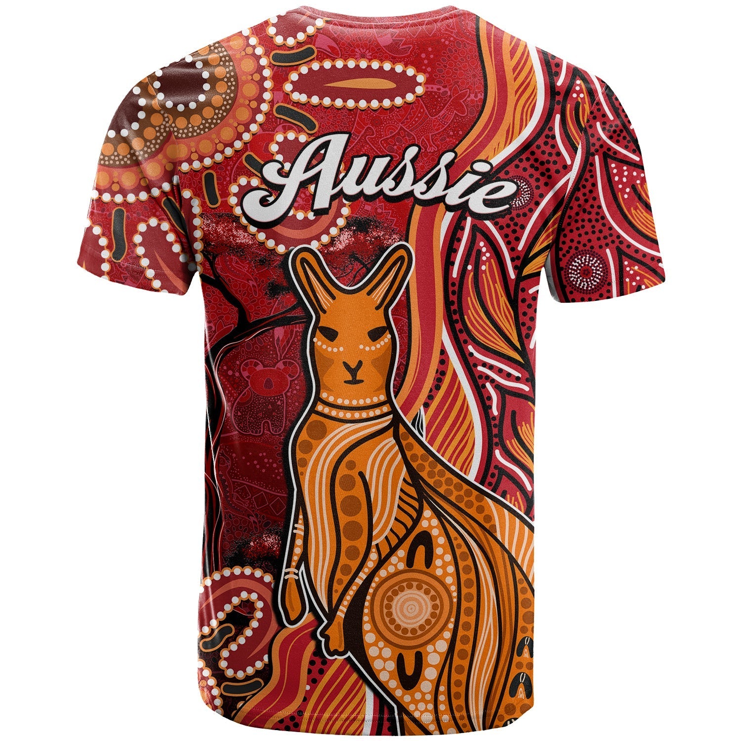 Australian Aboriginal Art T shirt Aussie Animal Red Version - Vibe Hoodie Shop