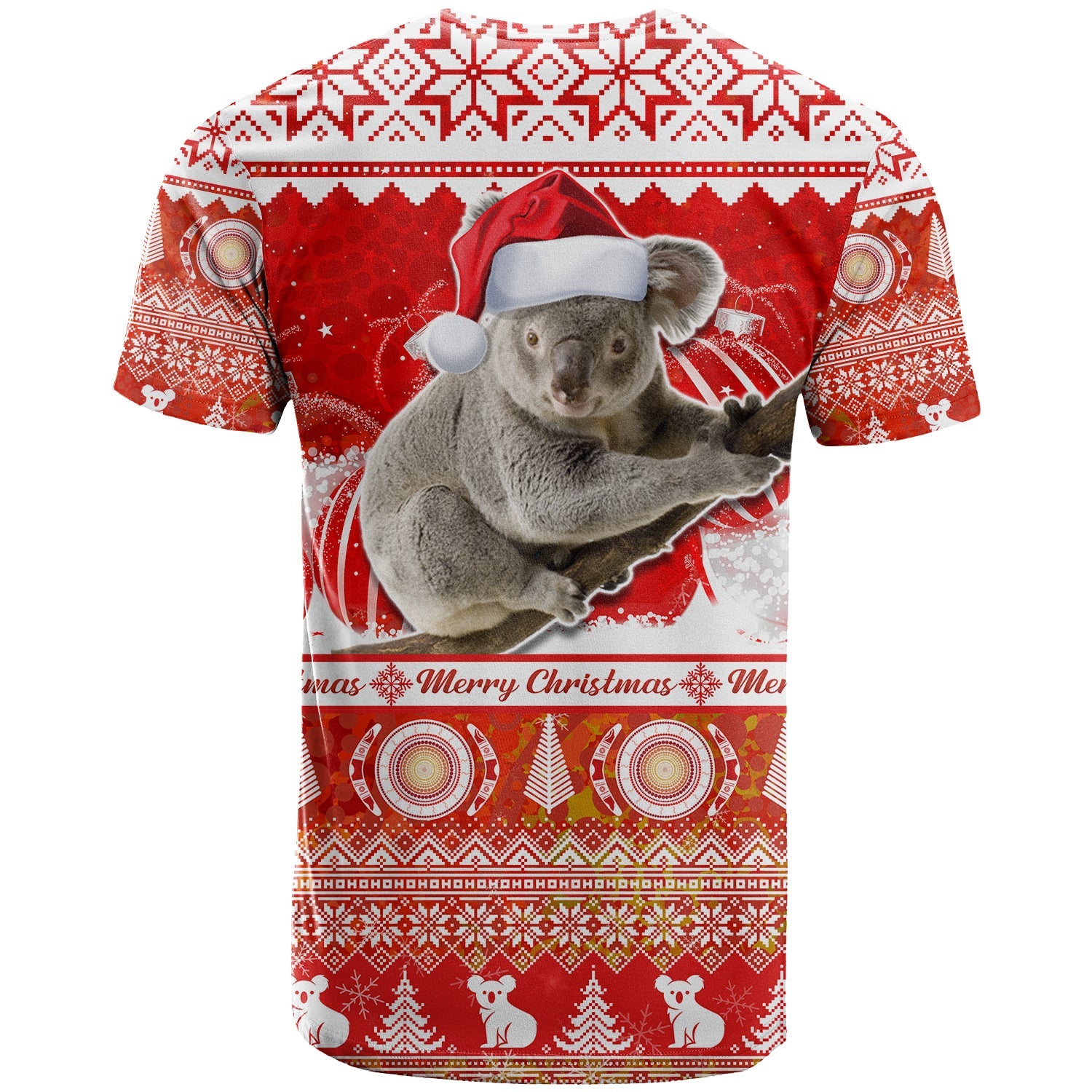Australia T Shirt Koala Aboriginal Painting Merry Christmas - Vibe Hoodie Shop