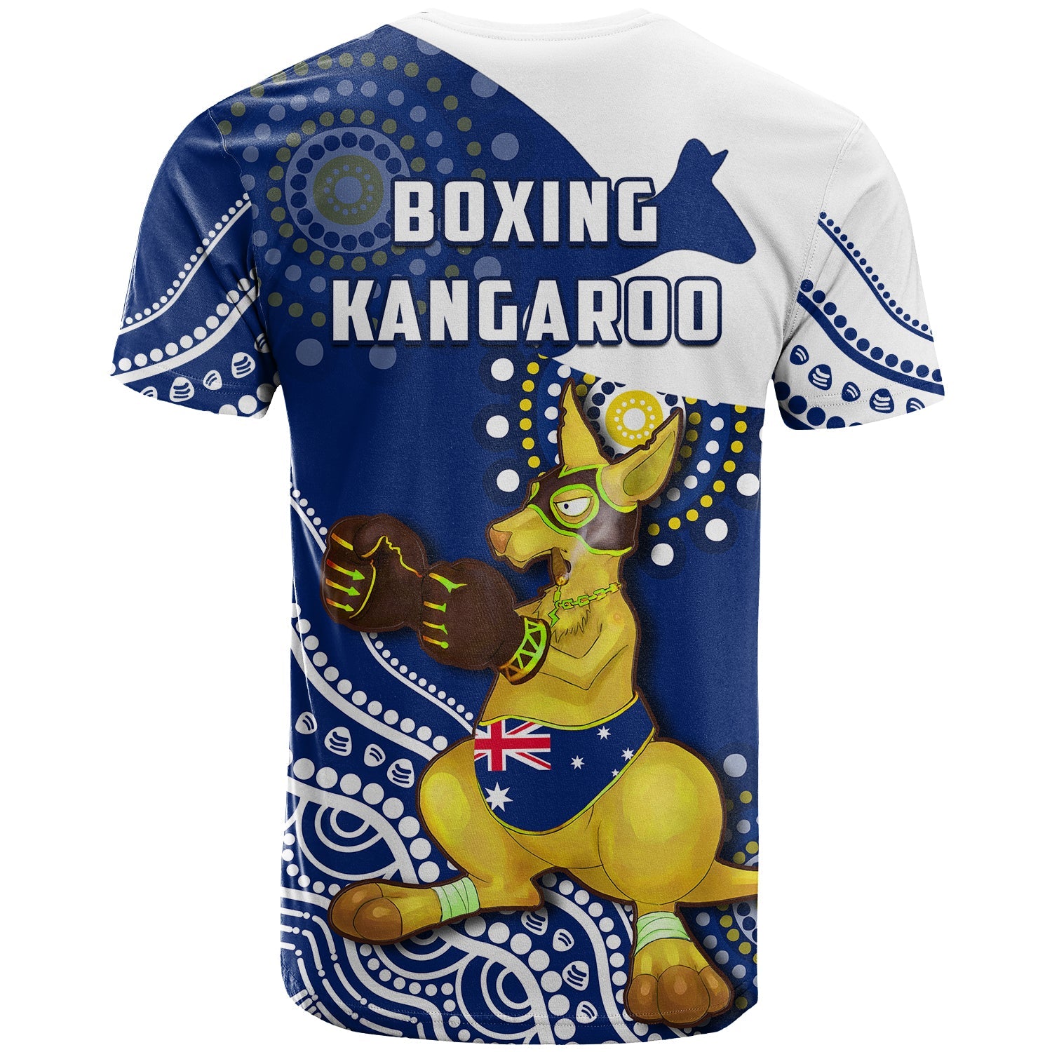 Australia T Shirt Boxing Kangaroo Indigenous Flag Color Art - Vibe Hoodie Shop