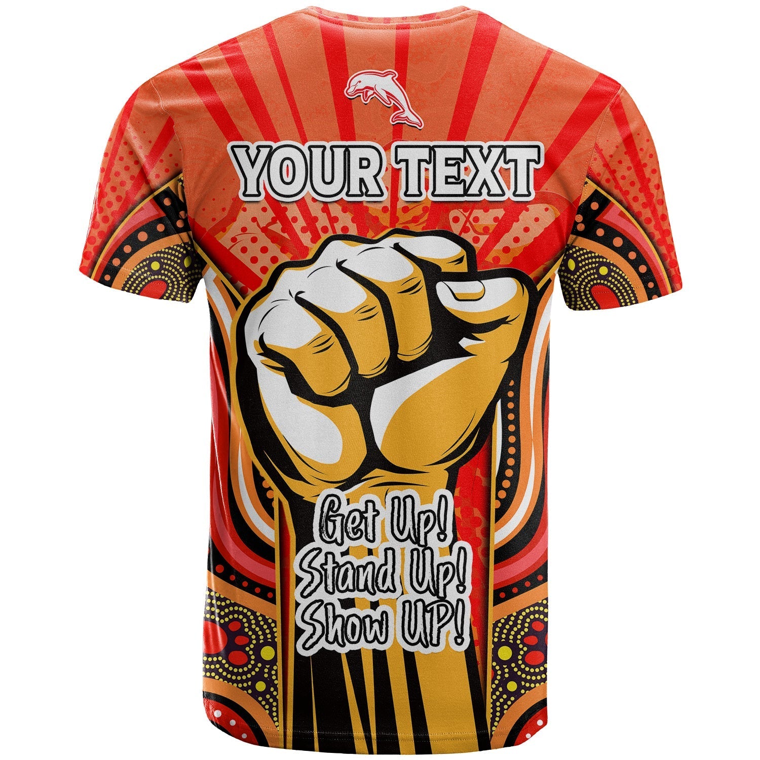 (Custom Personalised) Dolphins NAIDOC Week 2022 T shirt Aboriginal Art Get Up Stand Up Show Up - Vibe Hoodie Shop