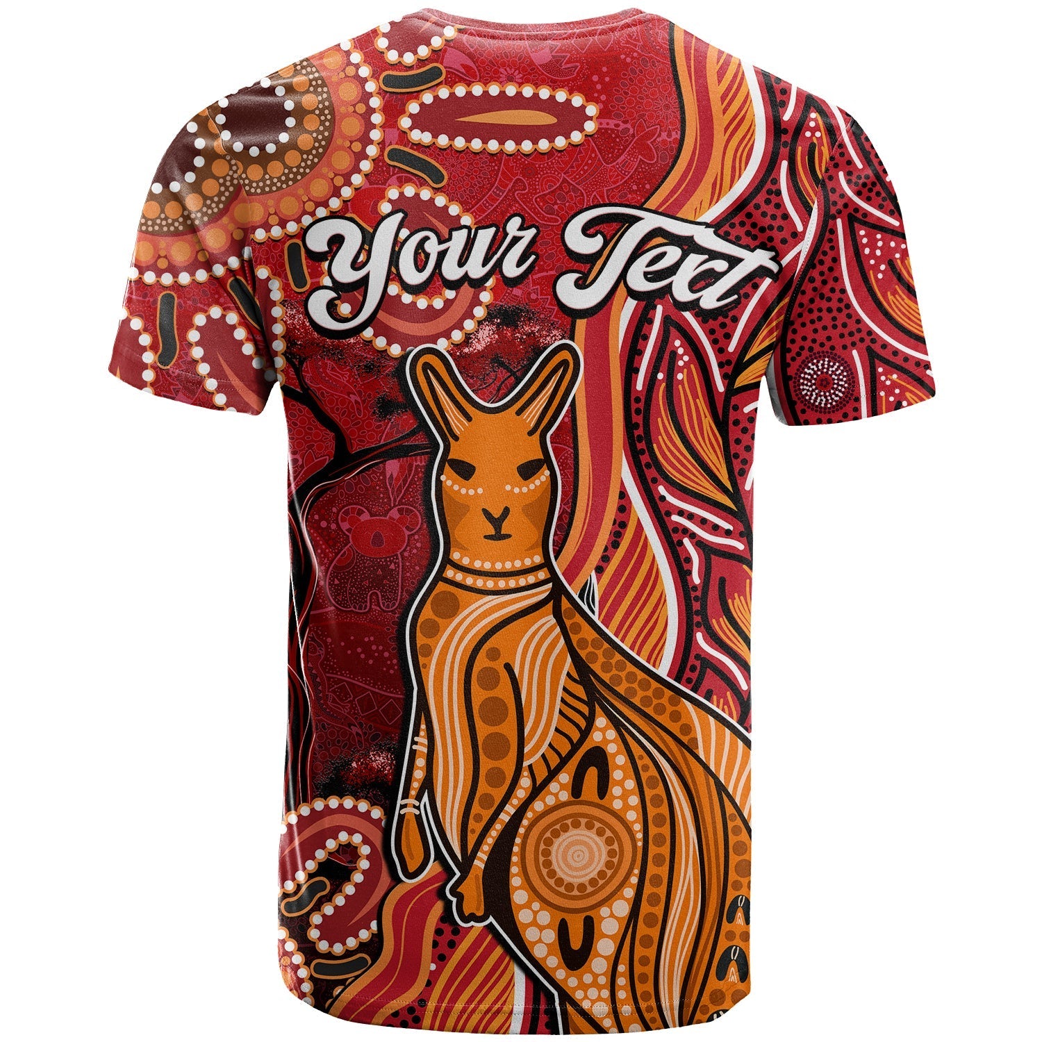 (Custom Personalised) Australian Aboriginal Art T shirt Aussie Animal Red Version - Vibe Hoodie Shop